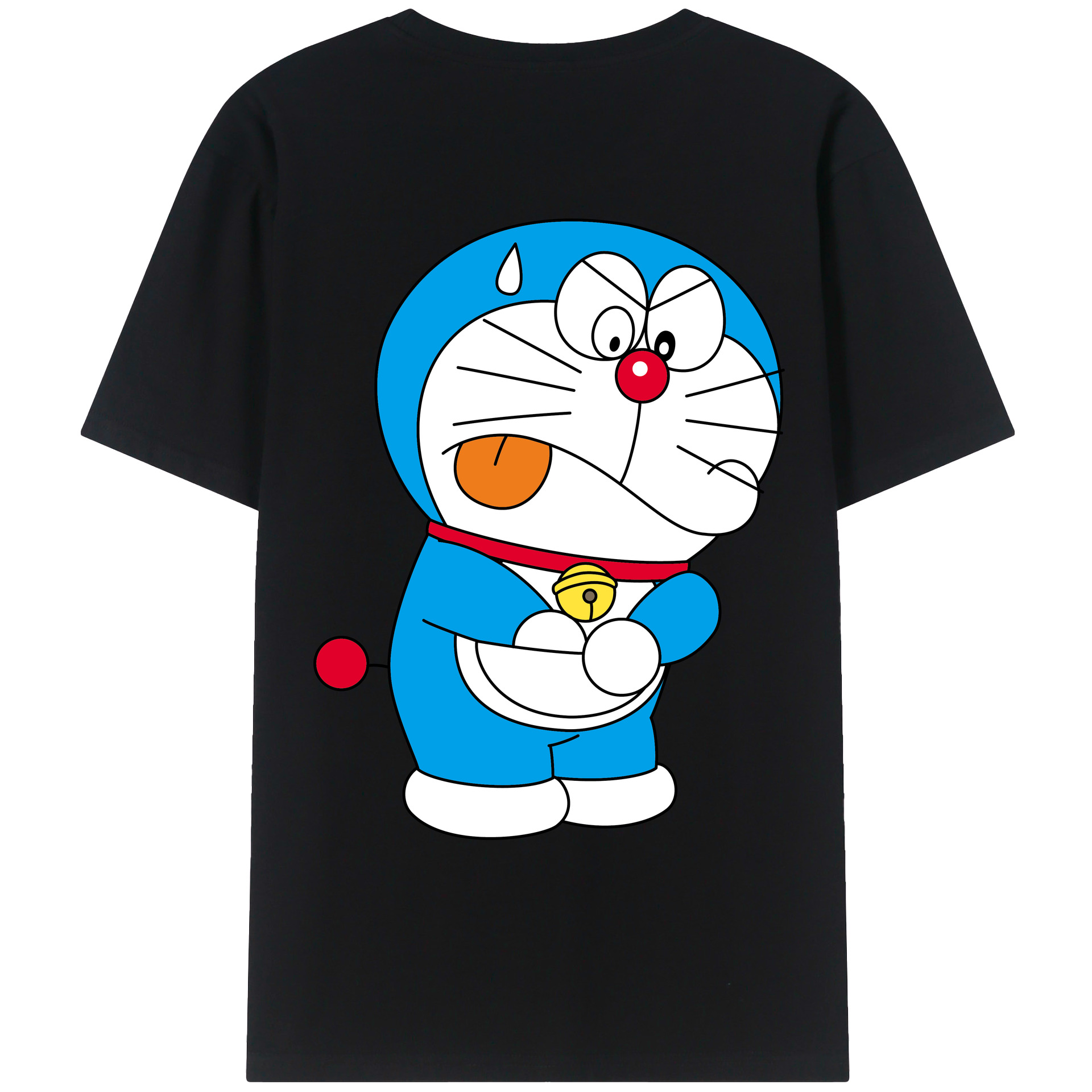 （画像用） ドラえもん Doraemon 綿100％ メンズ半袖Tシャツ（バックプリント） 通気性