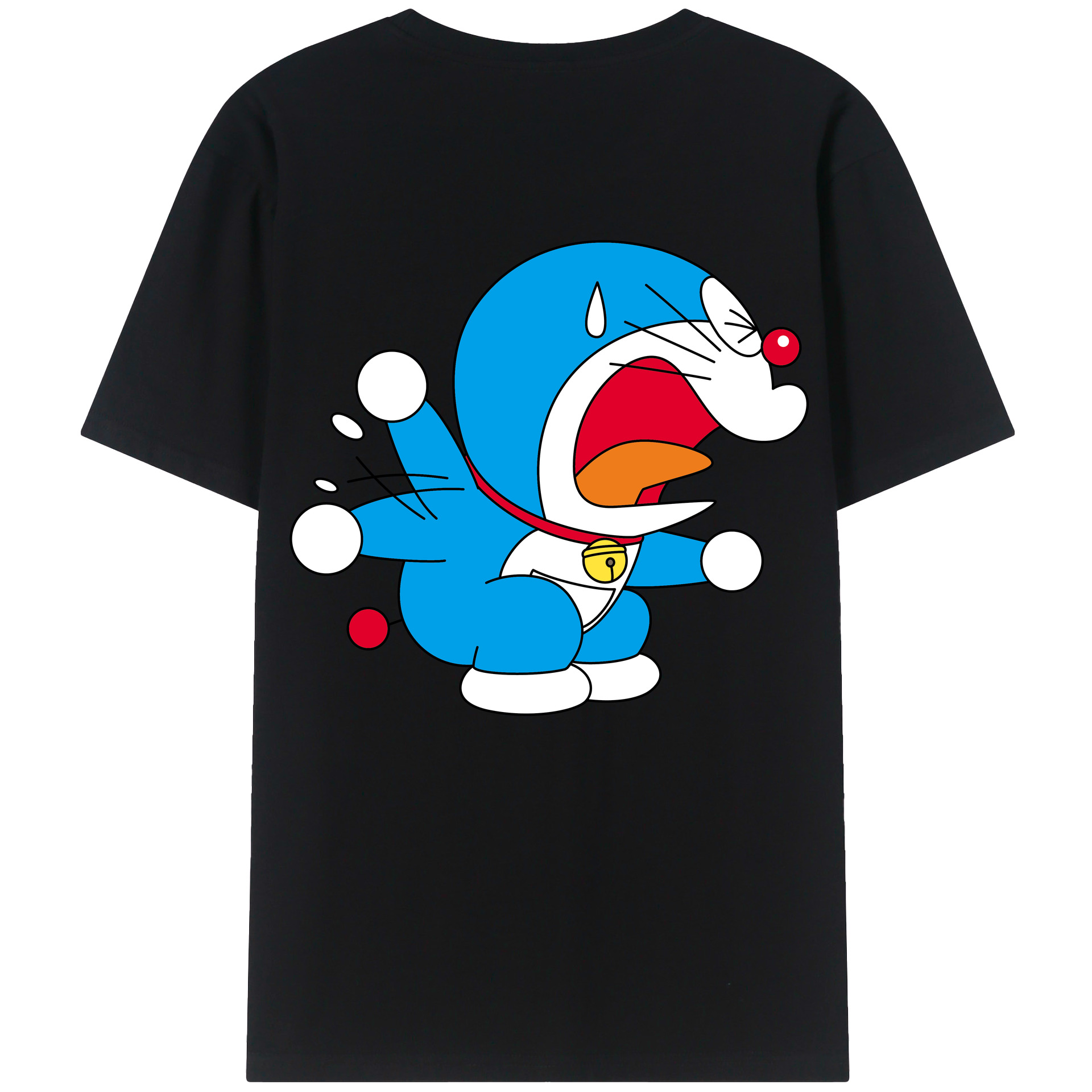 （画像用） ドラえもん Doraemon 綿100％ メンズ半袖Tシャツ（バックプリント） 通気性