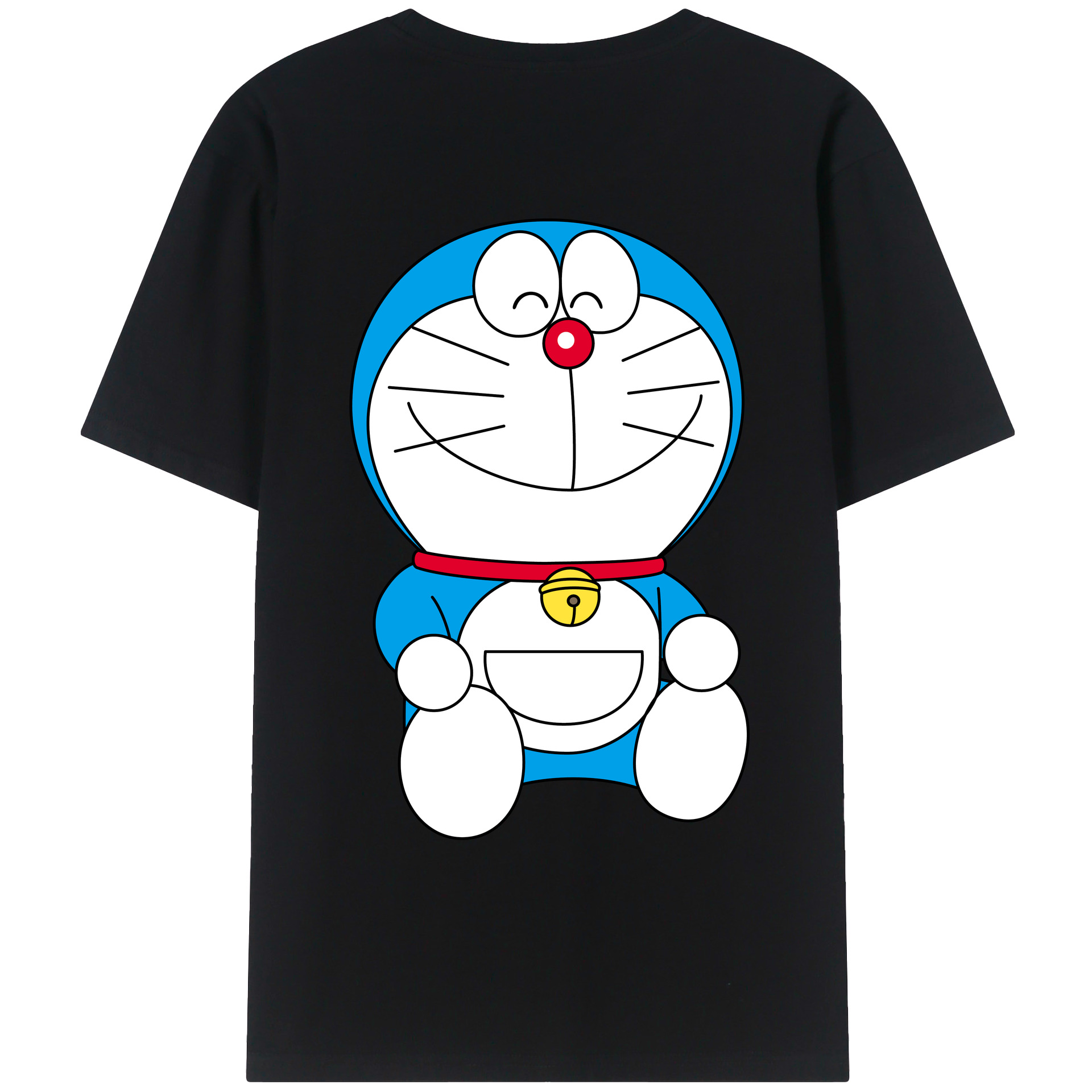 （画像用） ドラえもん Doraemon 綿100％ メンズ半袖Tシャツ（バックプリント） 通気性