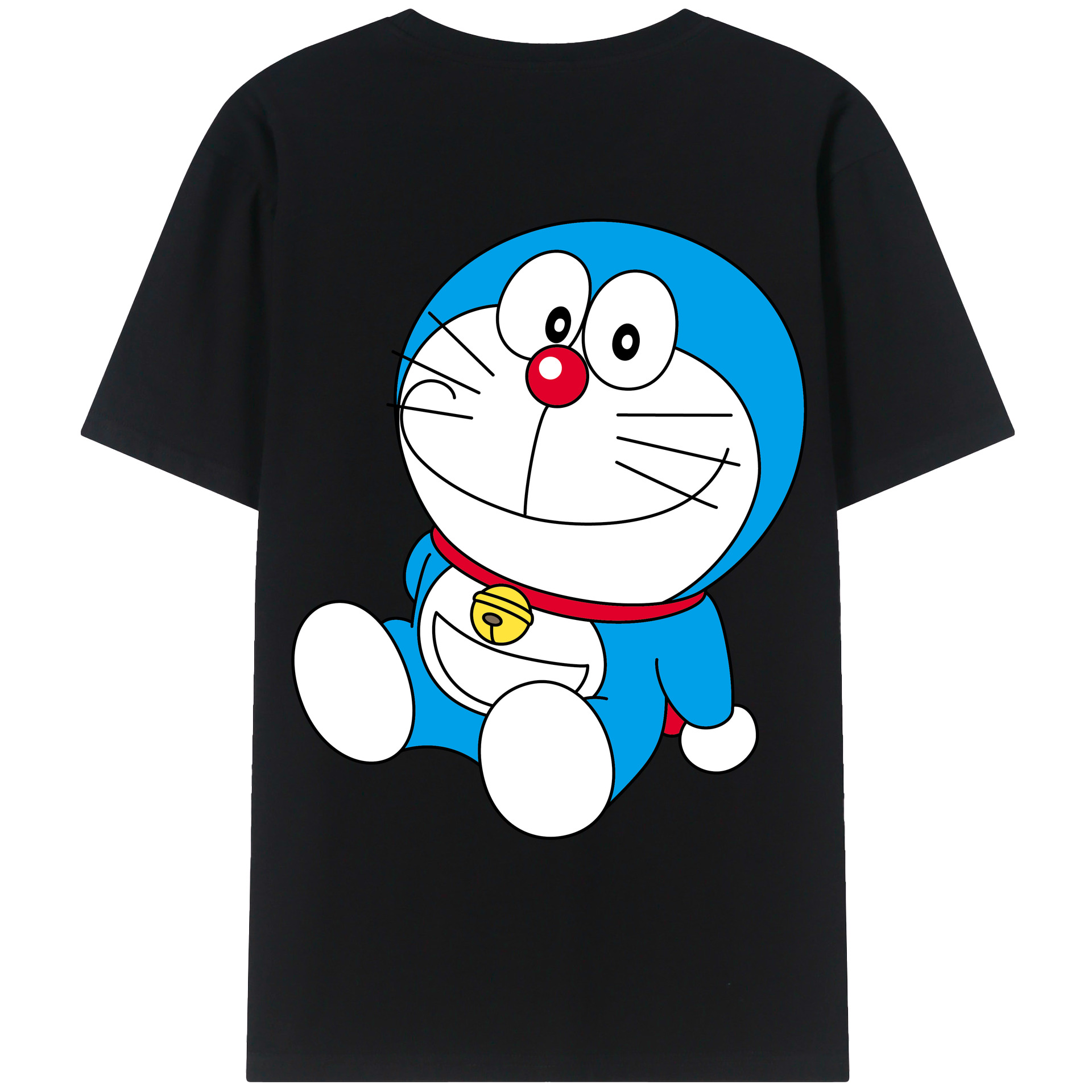 （画像用） ドラえもん Doraemon 綿100％ メンズ半袖Tシャツ（バックプリント） 通気性