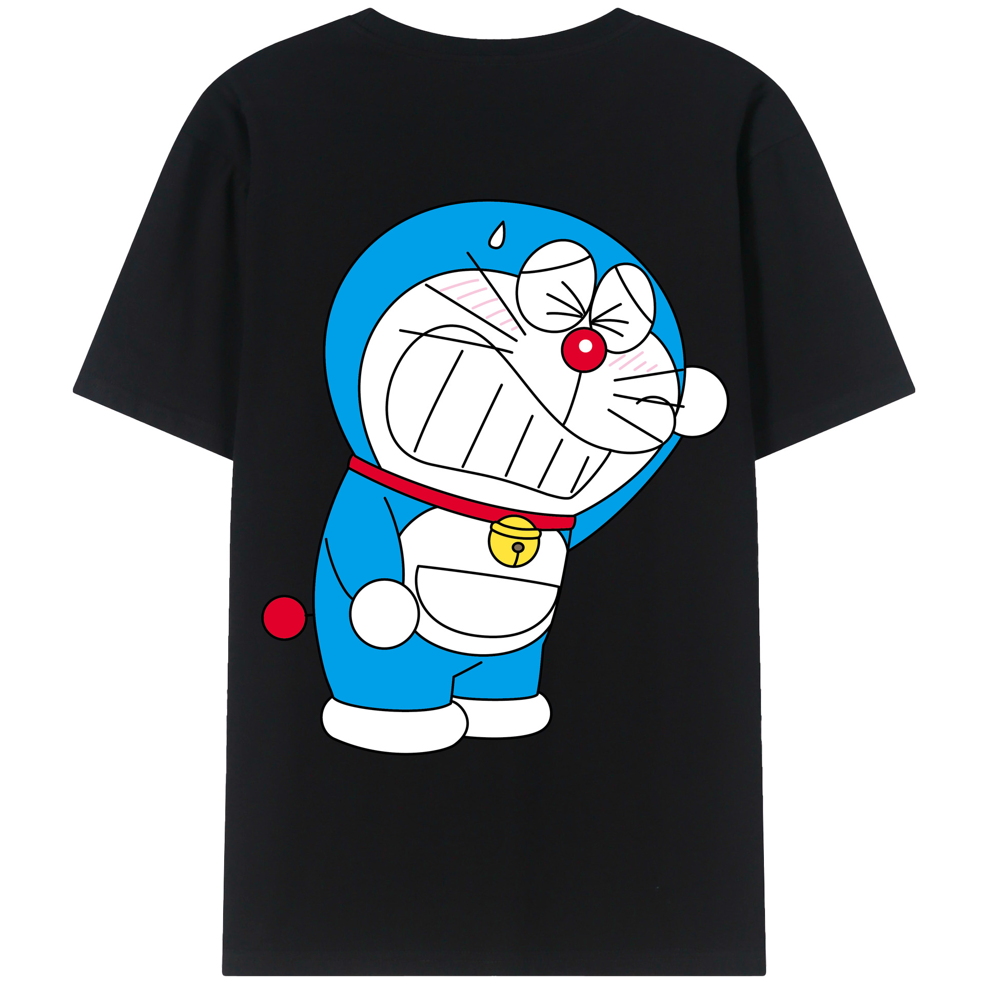 （画像用） ドラえもん Doraemon 綿100％ メンズ半袖Tシャツ（バックプリント） 通気性