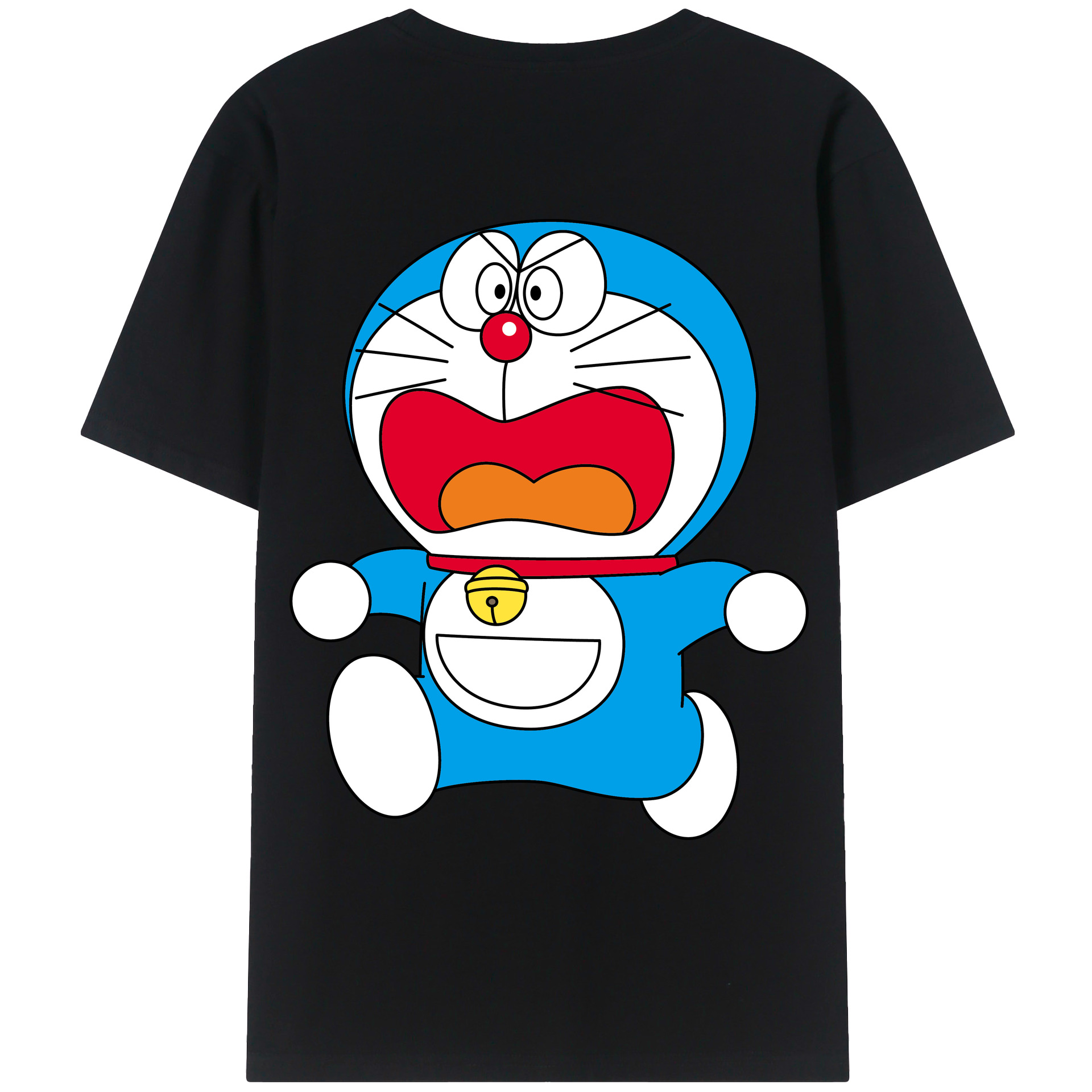 （画像用） ドラえもん Doraemon 綿100％ メンズ半袖Tシャツ（バックプリント） 通気性