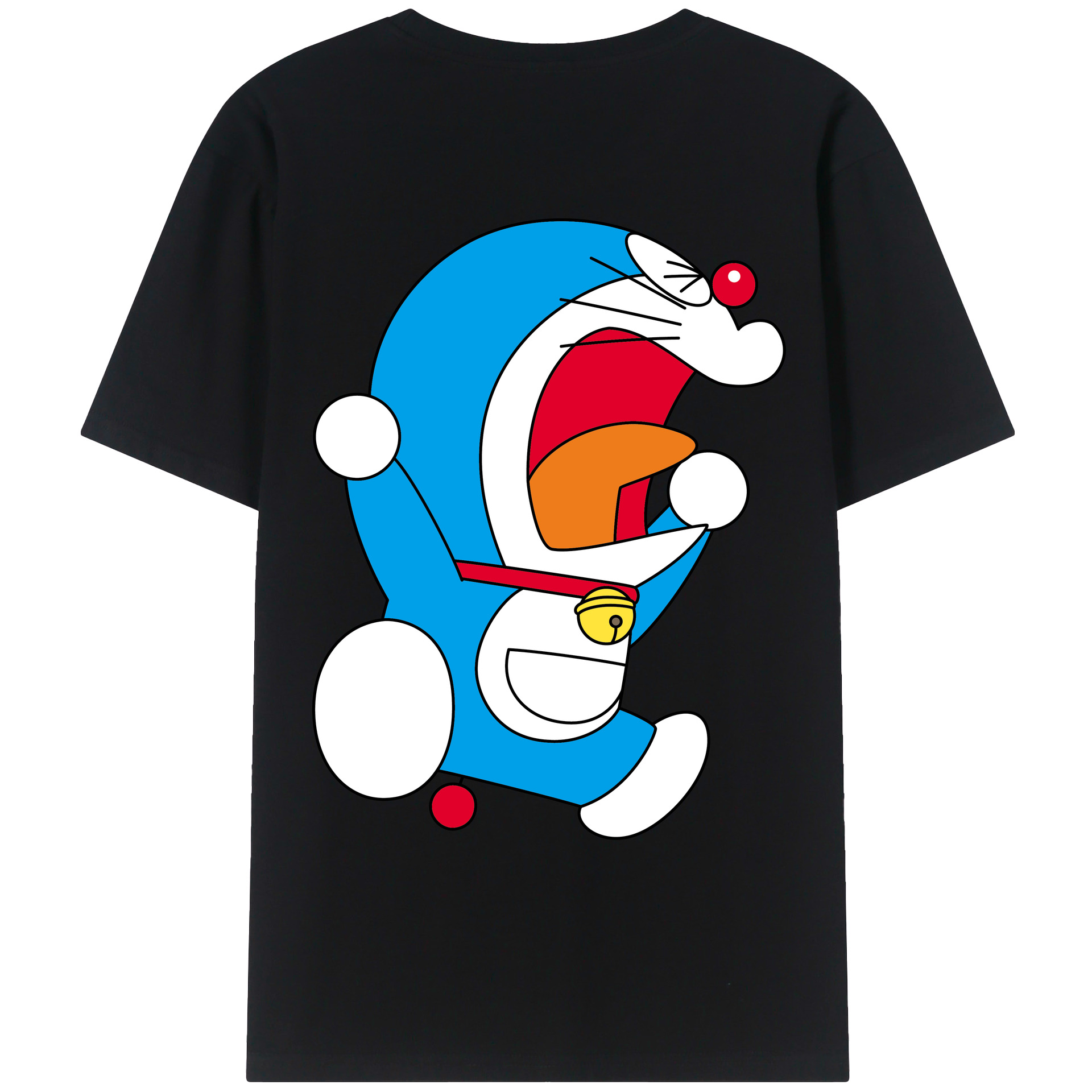 （画像用） ドラえもん Doraemon 綿100％ メンズ半袖Tシャツ（バックプリント） 通気性