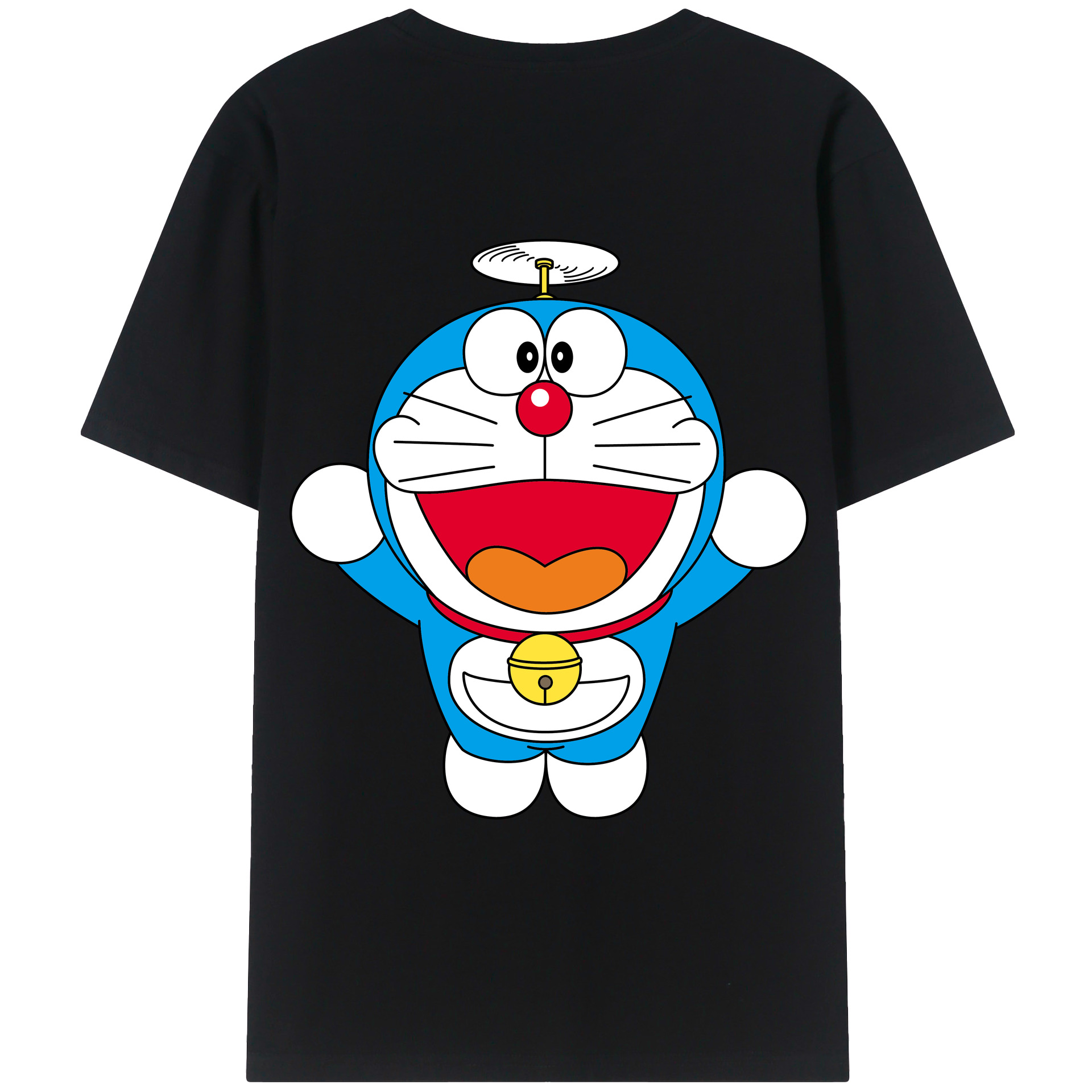 （画像用） ドラえもん Doraemon 綿100％ メンズ半袖Tシャツ（バックプリント） 通気性