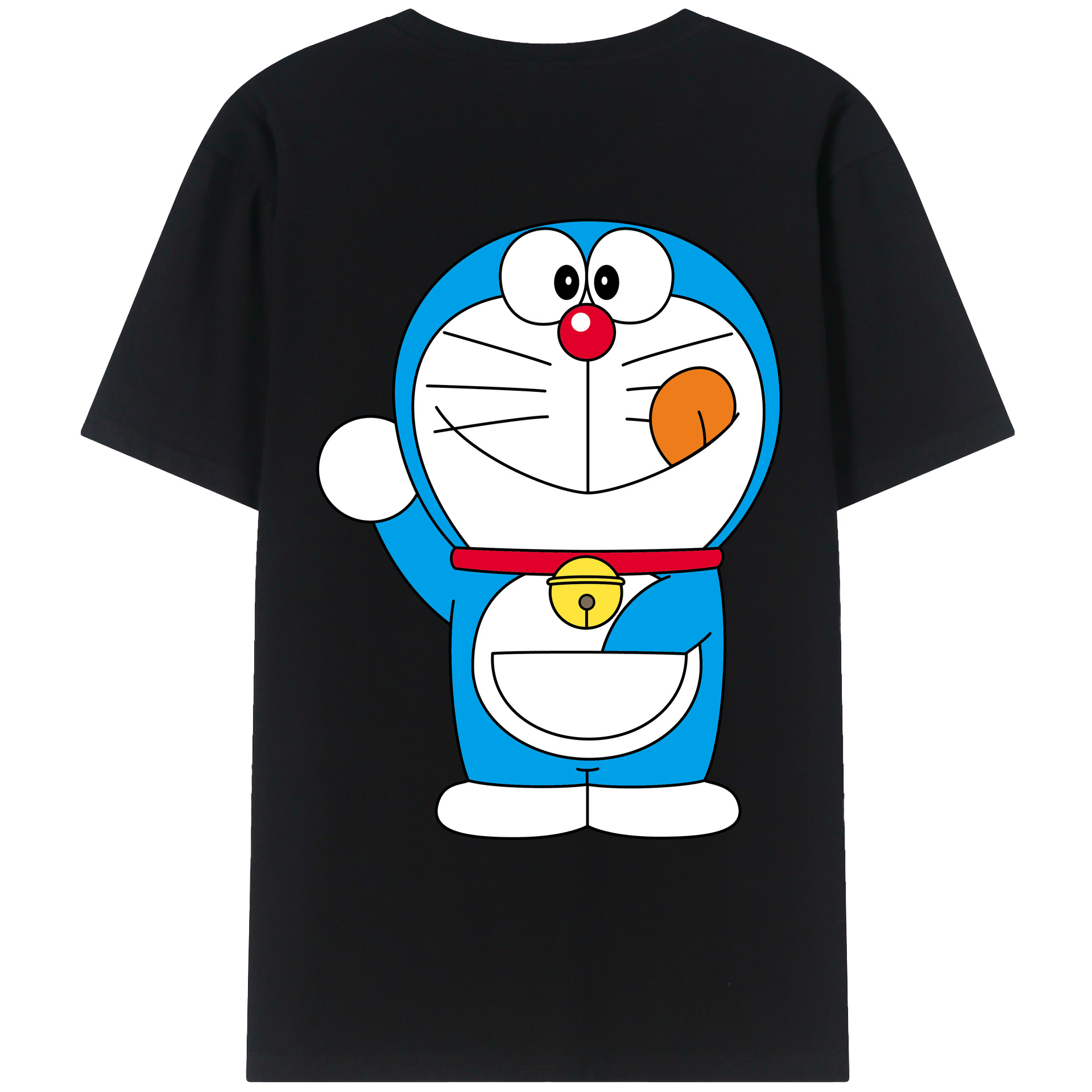 （画像用） ドラえもん Doraemon 綿100％ メンズ半袖Tシャツ（バックプリント） 通気性