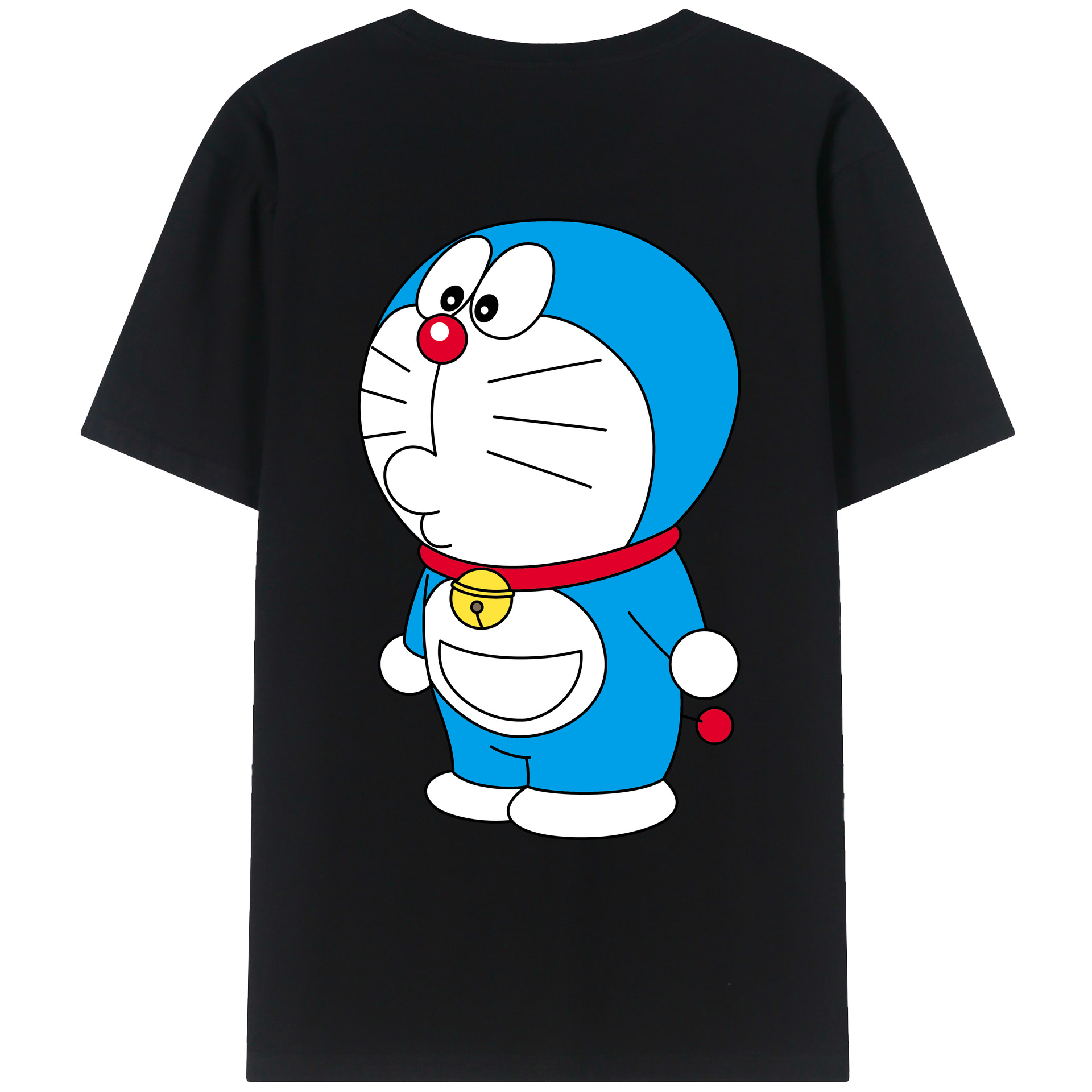 （画像用） ドラえもん Doraemon 綿100％ メンズ半袖Tシャツ（バックプリント） 通気性