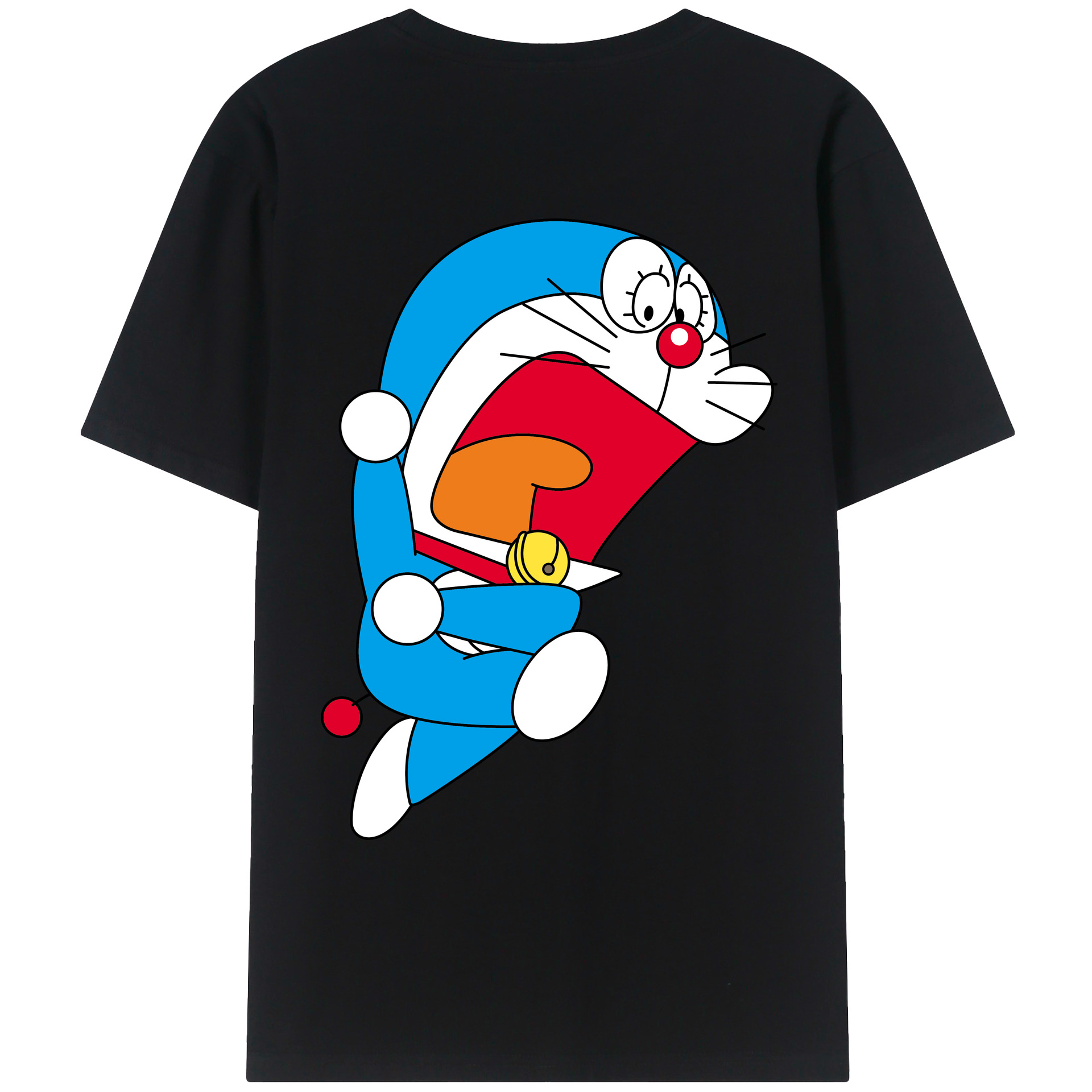 （画像用） ドラえもん Doraemon 綿100％ メンズ半袖Tシャツ（バックプリント） 通気性