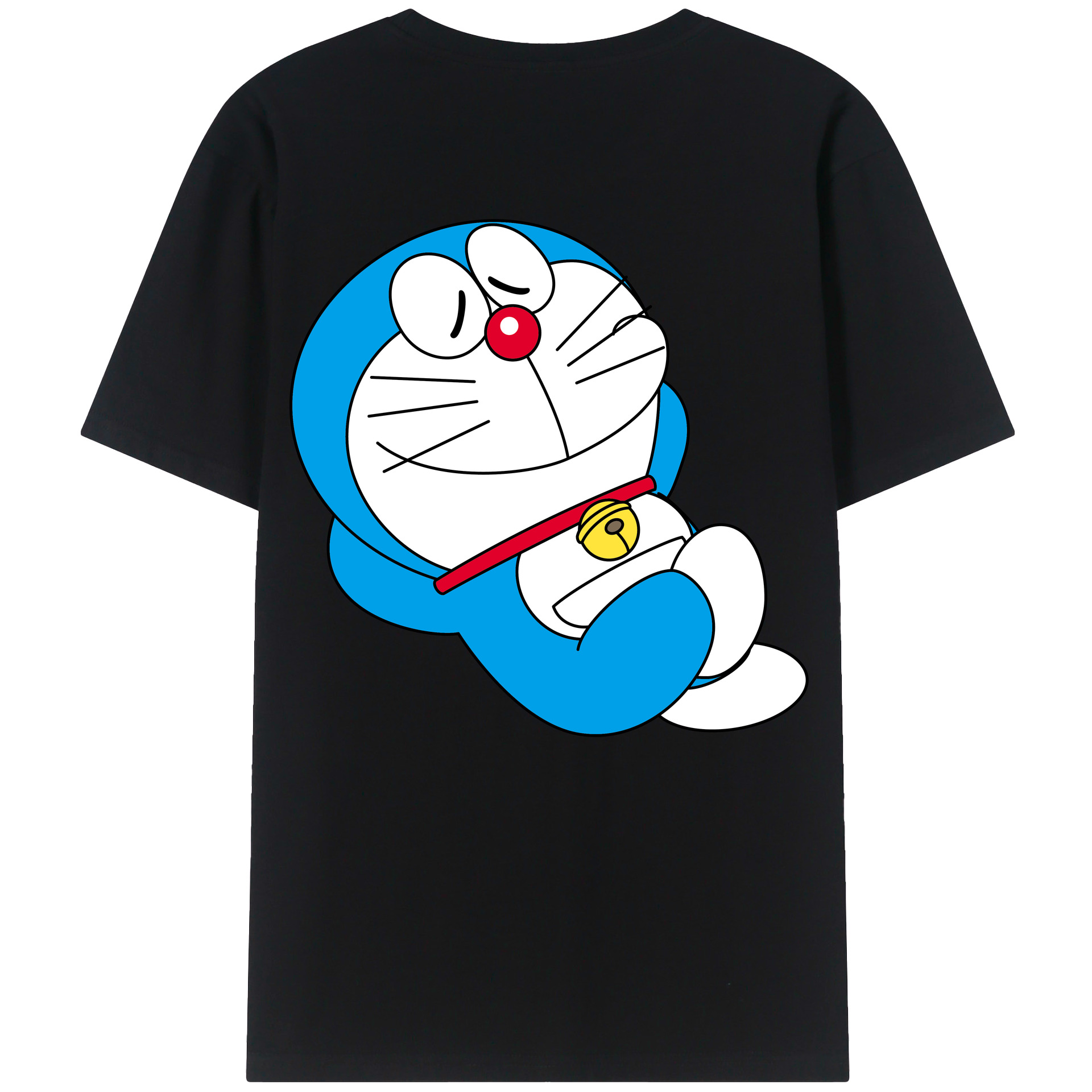 （画像用） ドラえもん Doraemon 綿100％ メンズ半袖Tシャツ（バックプリント） 通気性