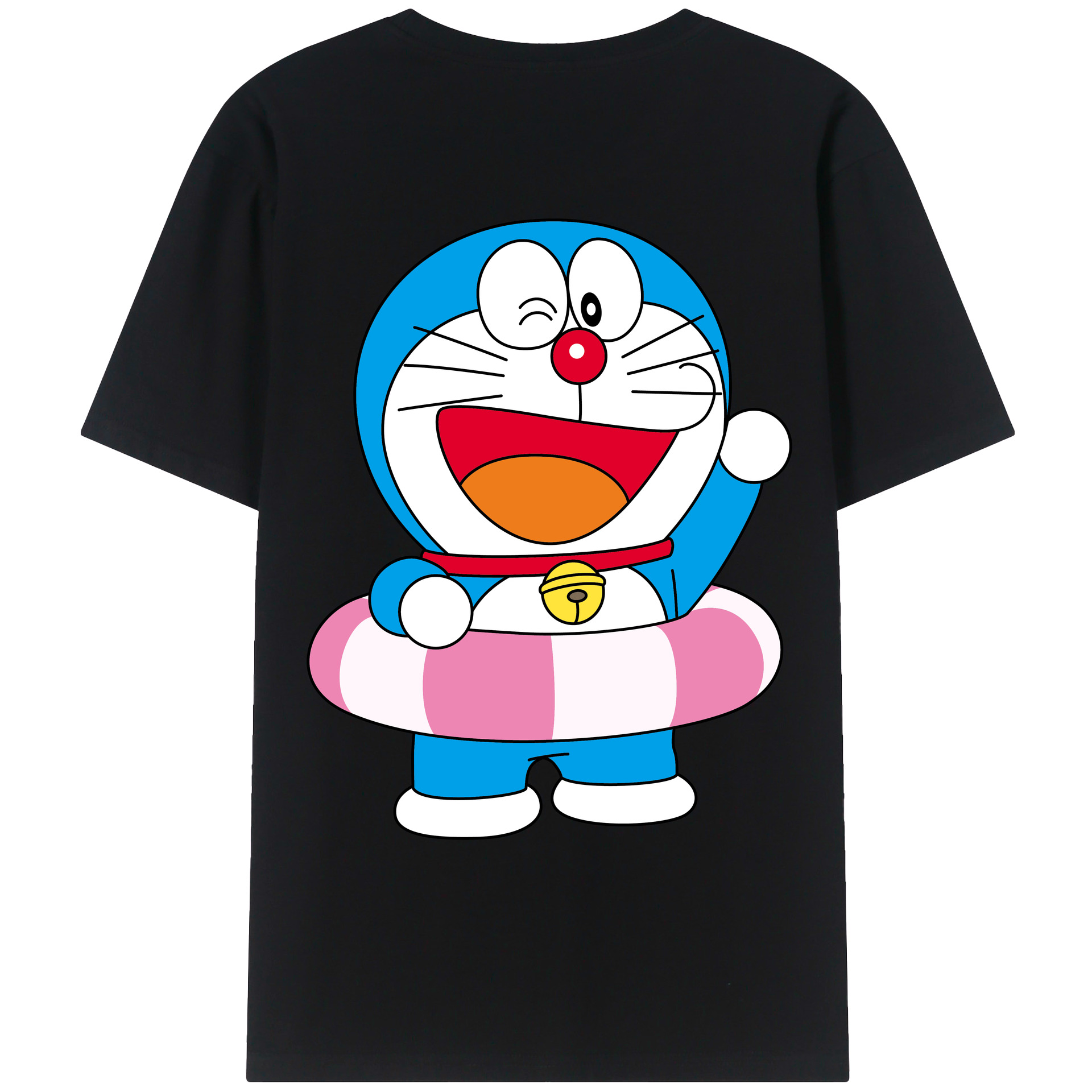 （画像用） ドラえもん Doraemon 綿100％ メンズ半袖Tシャツ（バックプリント） 通気性