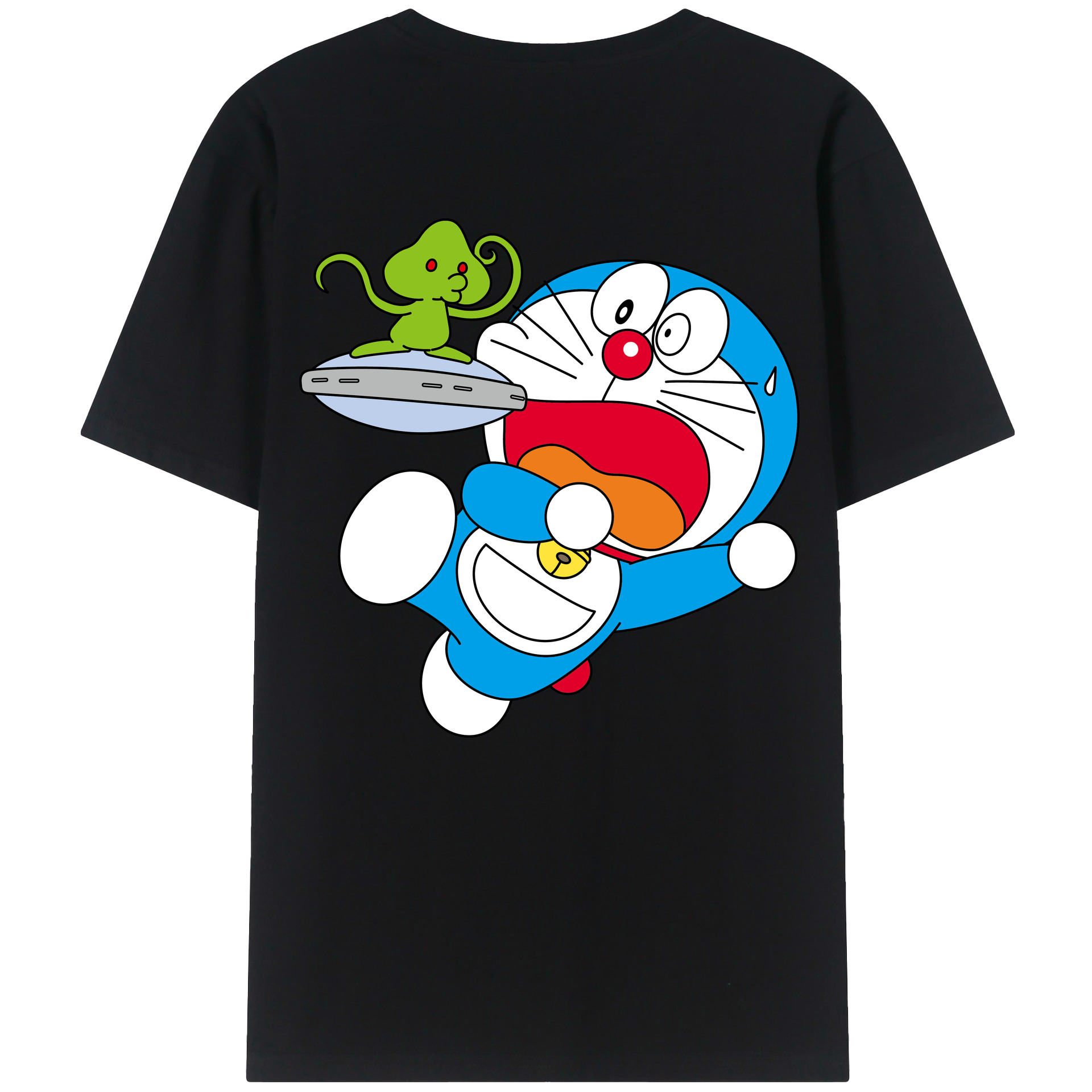 （画像用） ドラえもん Doraemon 綿100％ メンズ半袖Tシャツ（バックプリント） 通気性