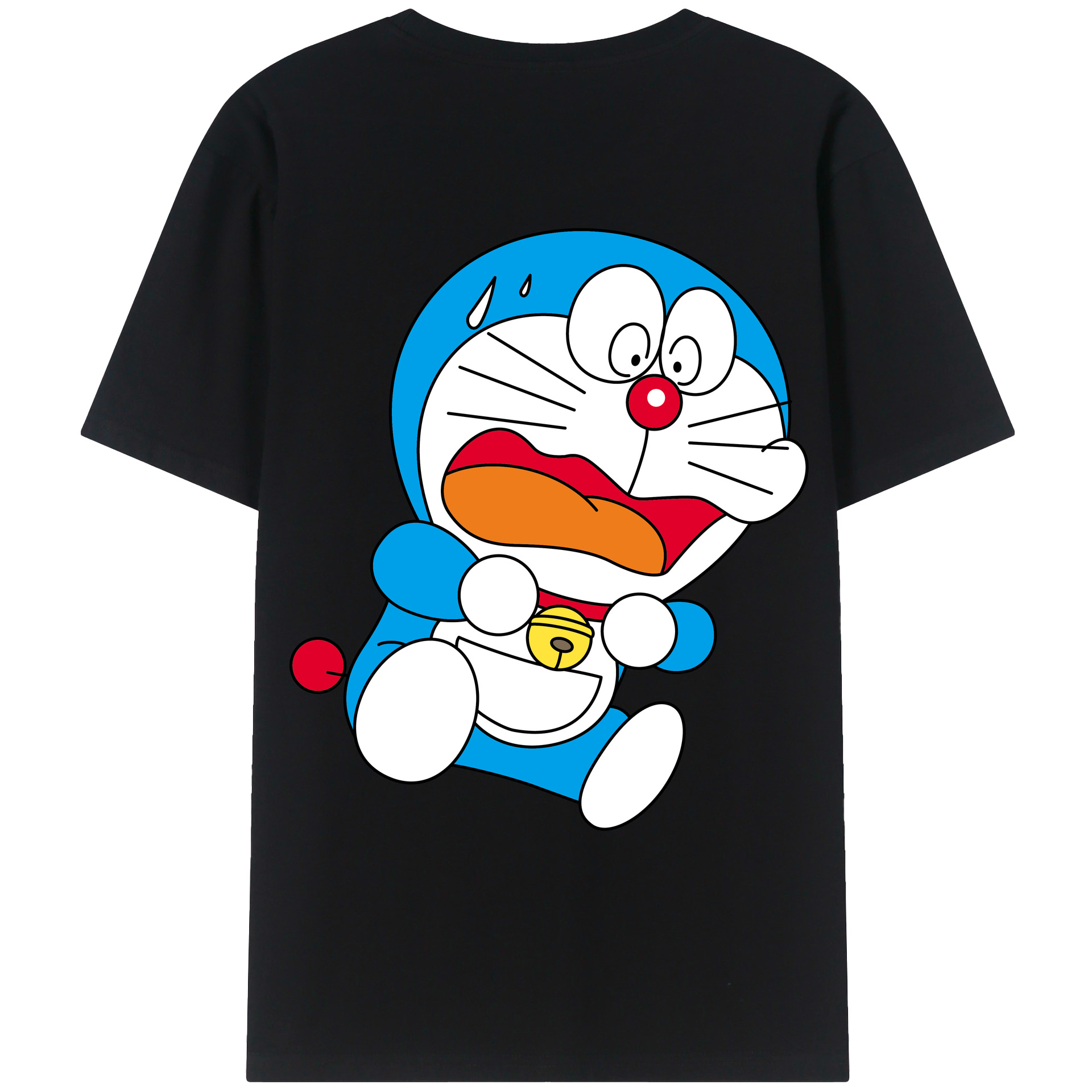 （画像用） ドラえもん Doraemon 綿100％ メンズ半袖Tシャツ（バックプリント） 通気性