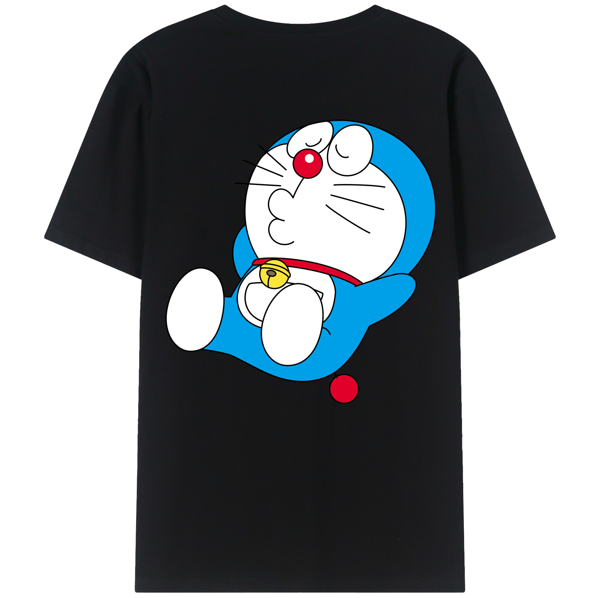 （画像用） ドラえもん Doraemon 綿100％ メンズ半袖Tシャツ（バックプリント） 通気性