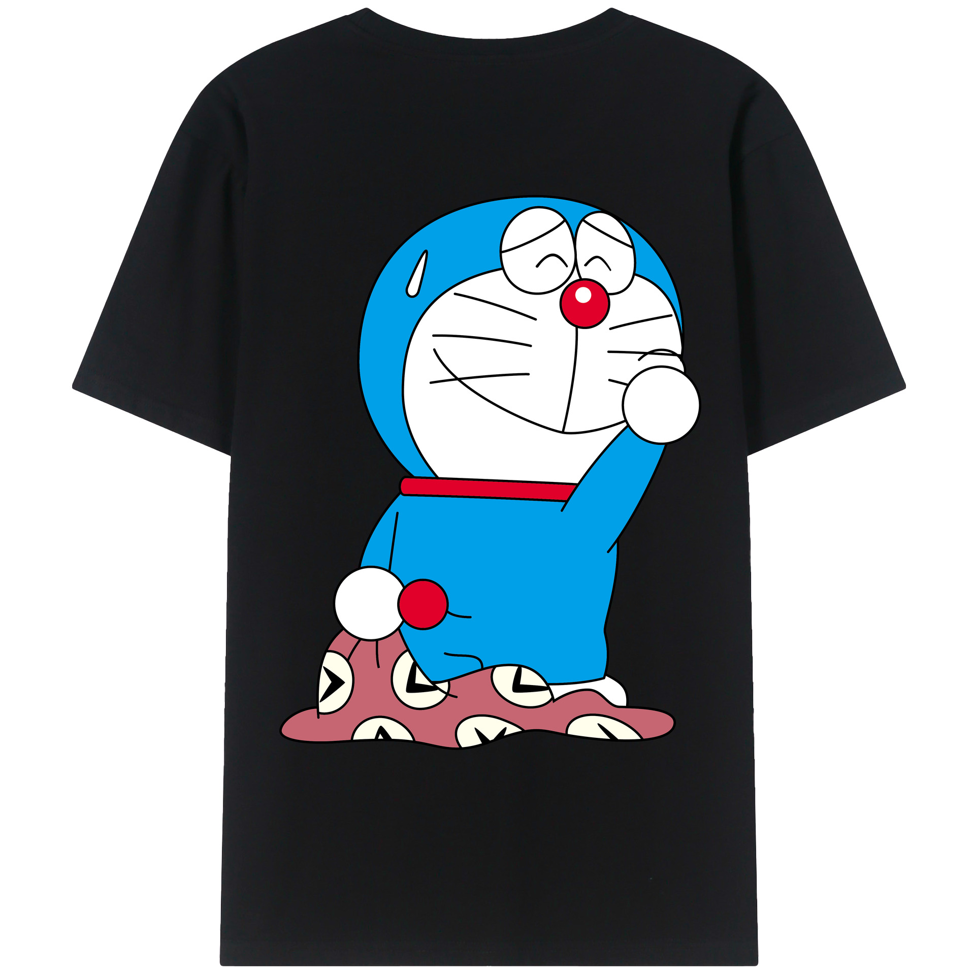 （画像用） ドラえもん Doraemon 綿100％ メンズ半袖Tシャツ（バックプリント） 通気性