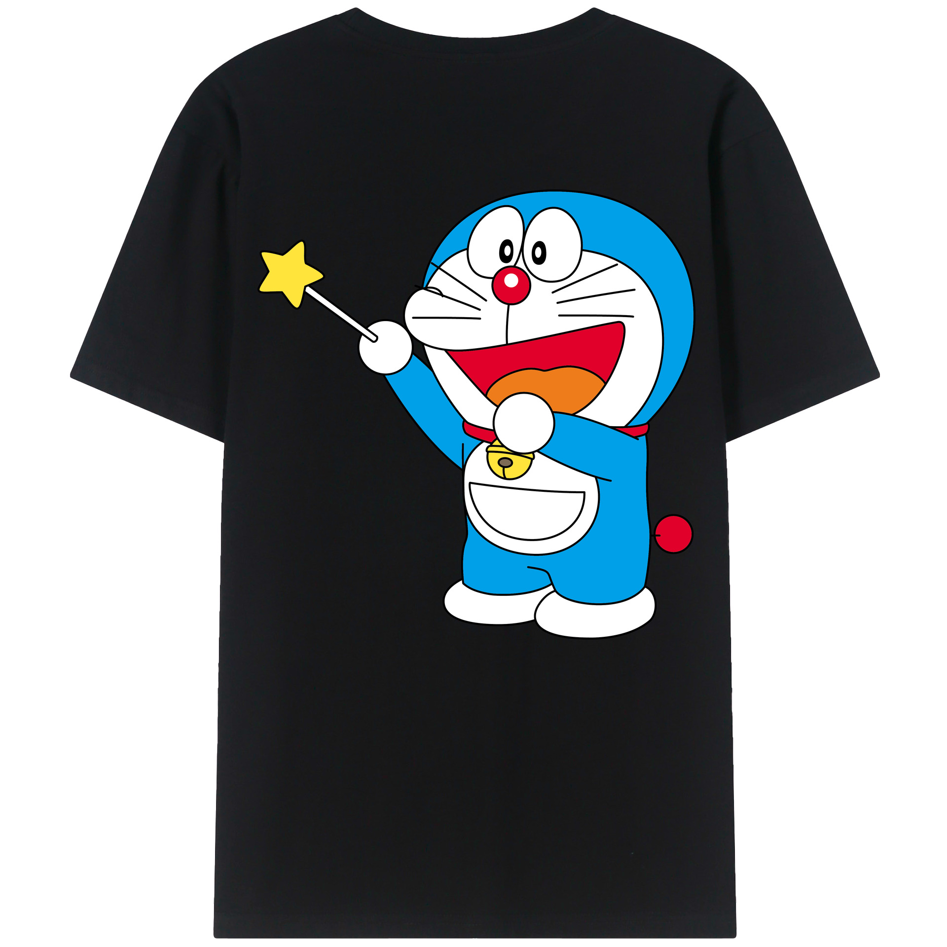 （画像用） ドラえもん Doraemon 綿100％ メンズ半袖Tシャツ（バックプリント） 通気性