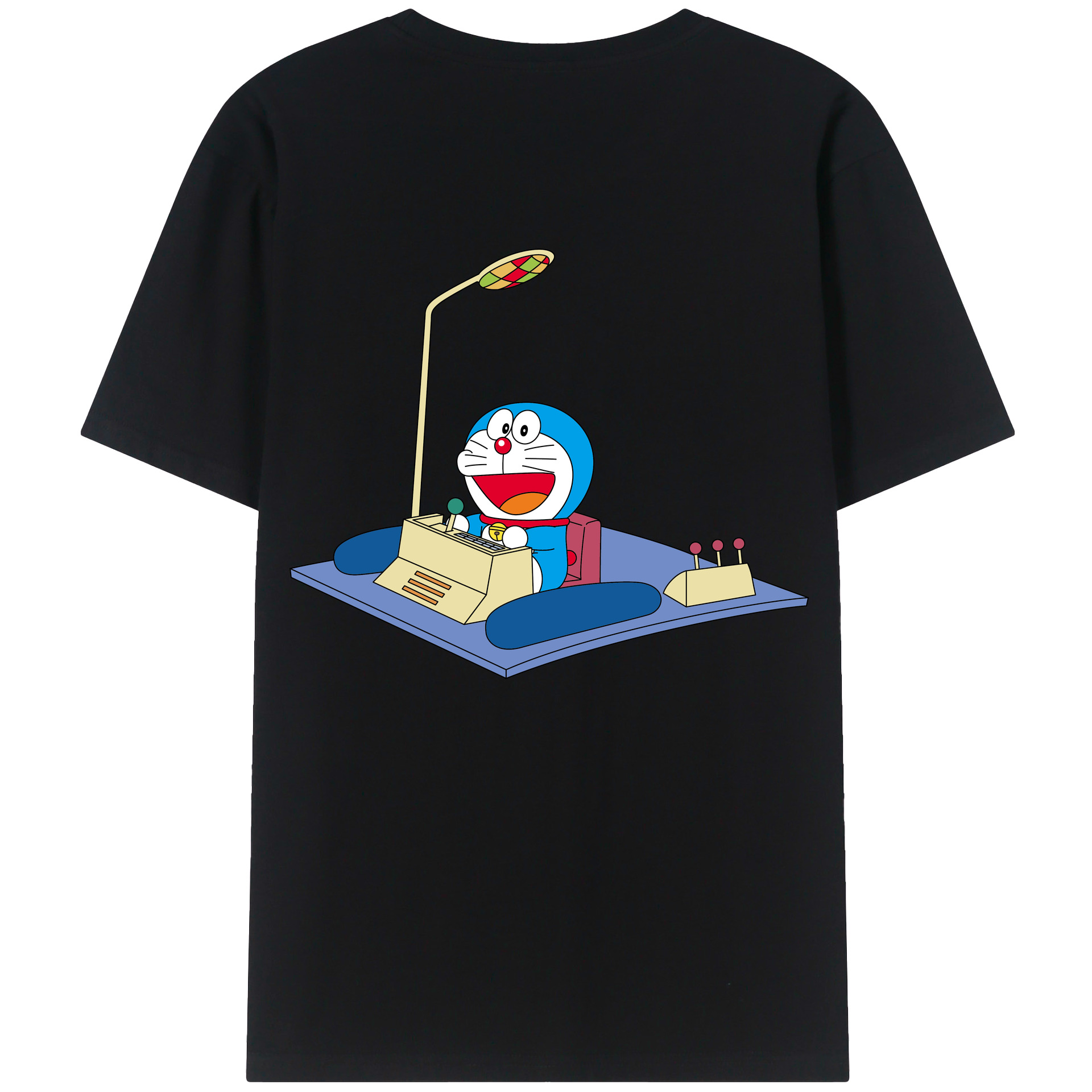 （画像用） ドラえもん Doraemon 綿100％ メンズ半袖Tシャツ（バックプリント） 通気性
