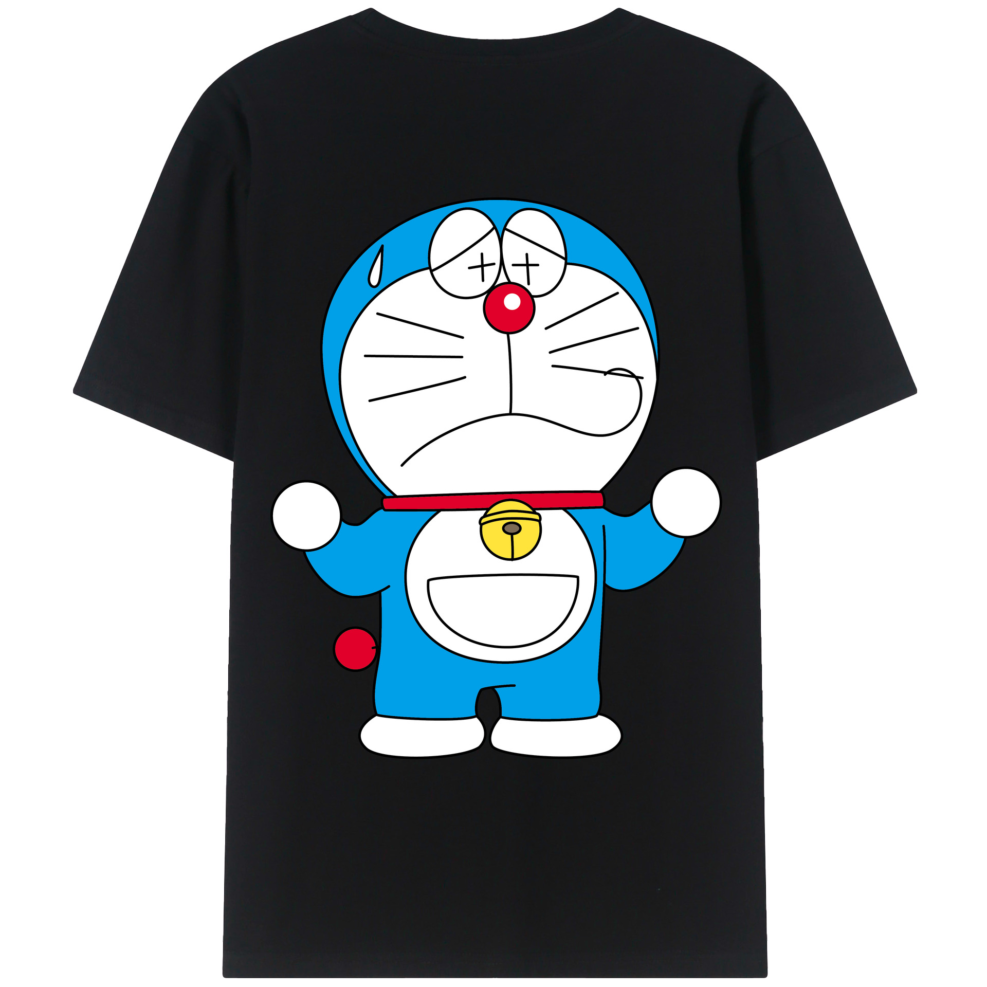 （画像用） ドラえもん Doraemon 綿100％ メンズ半袖Tシャツ（バックプリント） 通気性