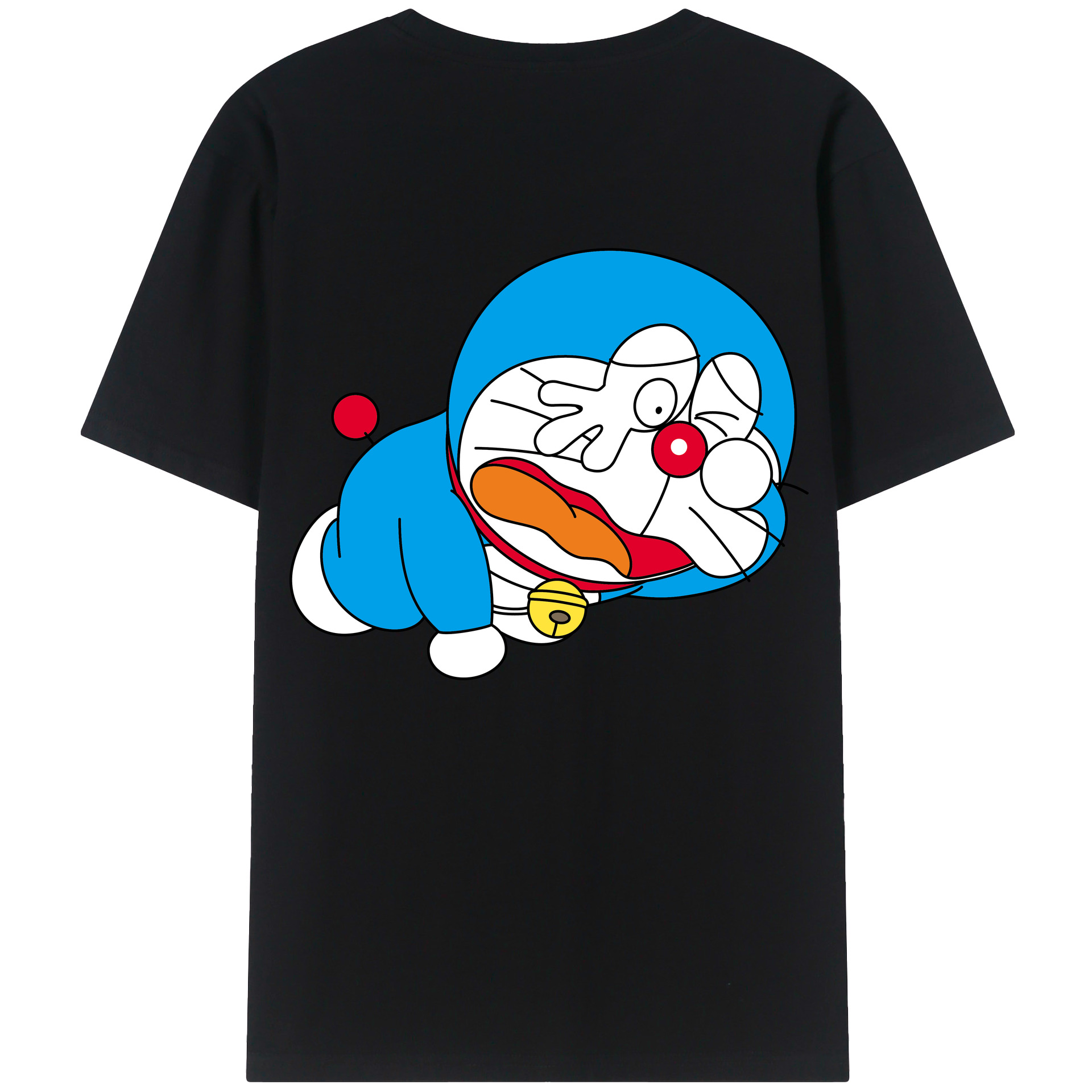 （画像用） ドラえもん Doraemon 綿100％ メンズ半袖Tシャツ（バックプリント） 通気性
