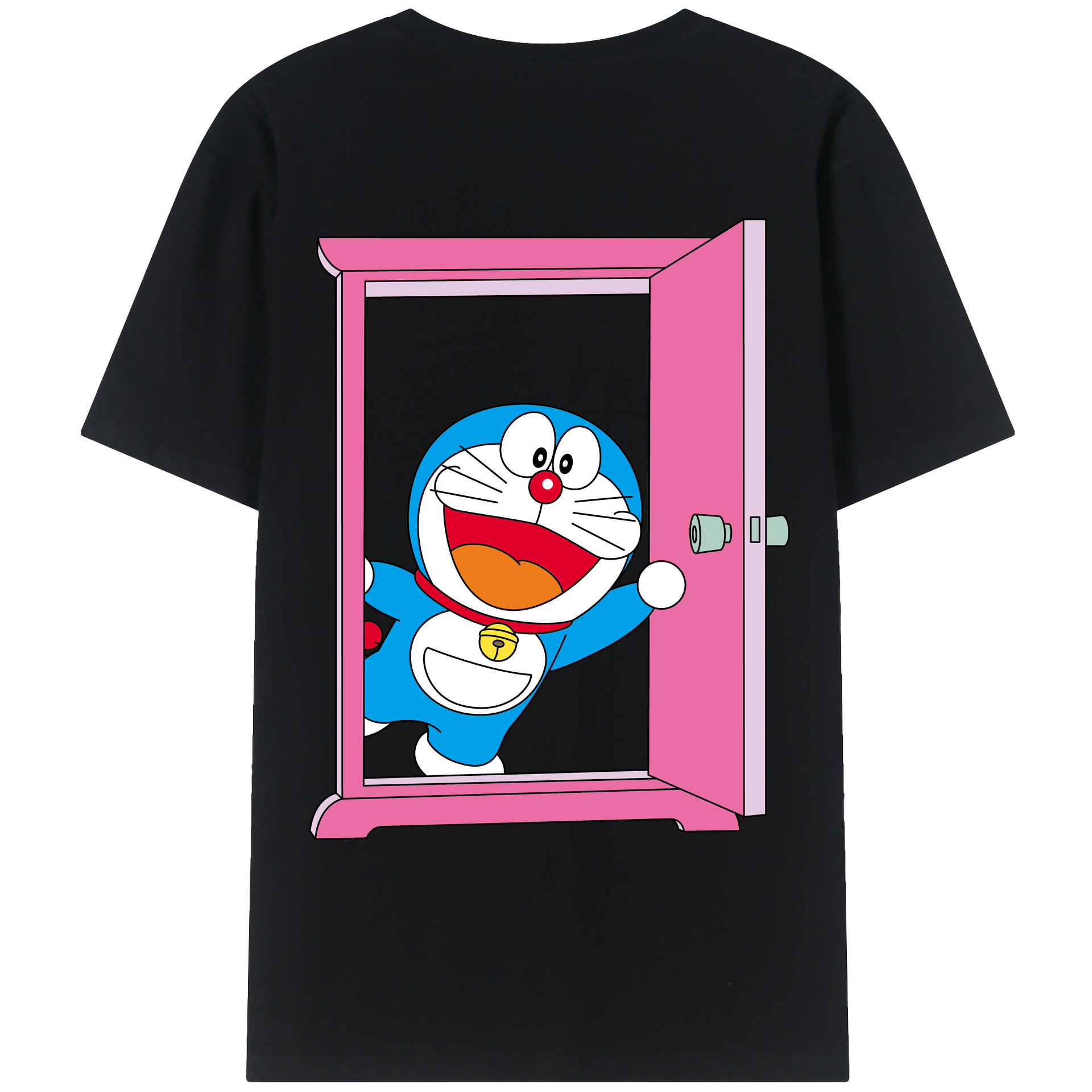 （画像用） ドラえもん Doraemon 綿100％ メンズ半袖Tシャツ（バックプリント） 通気性