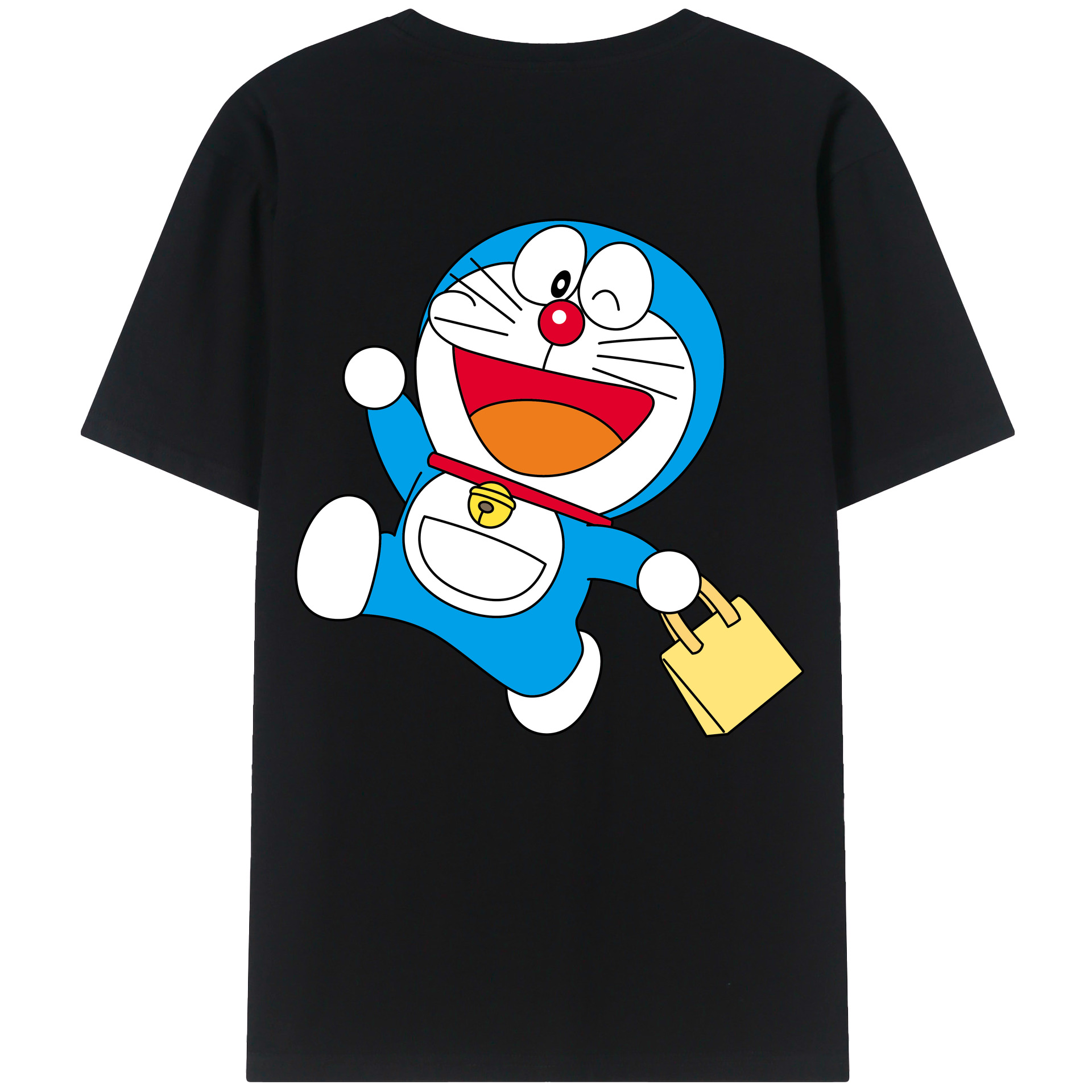（画像用） ドラえもん Doraemon 綿100％ メンズ半袖Tシャツ（バックプリント） 通気性