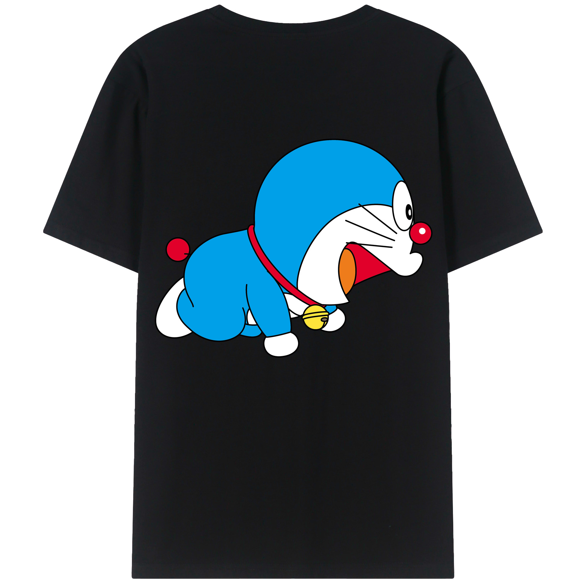 （画像用） ドラえもん Doraemon 綿100％ メンズ半袖Tシャツ（バックプリント） 通気性
