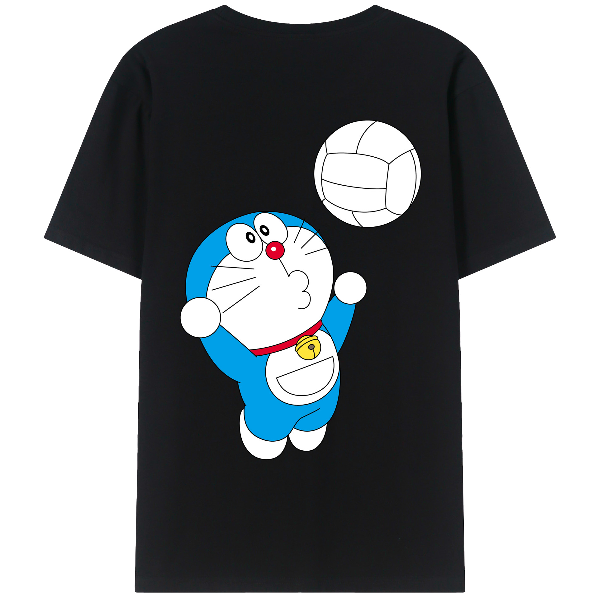 （画像用） ドラえもん Doraemon 綿100％ メンズ半袖Tシャツ（バックプリント） 通気性