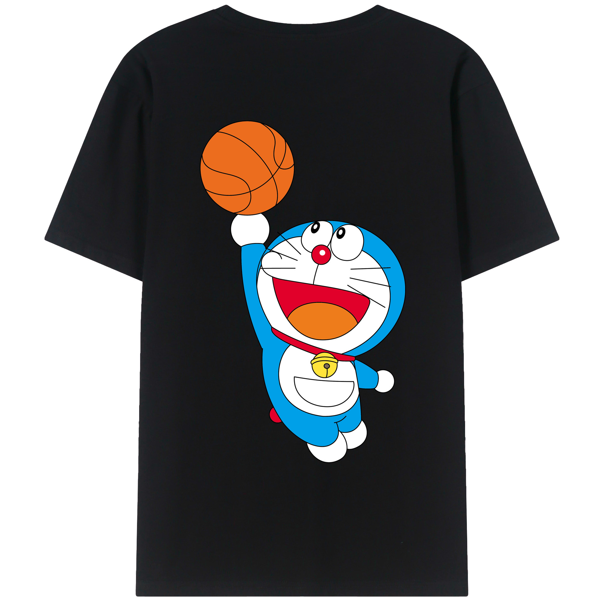 （画像用） ドラえもん Doraemon 綿100％ メンズ半袖Tシャツ（バックプリント） 通気性