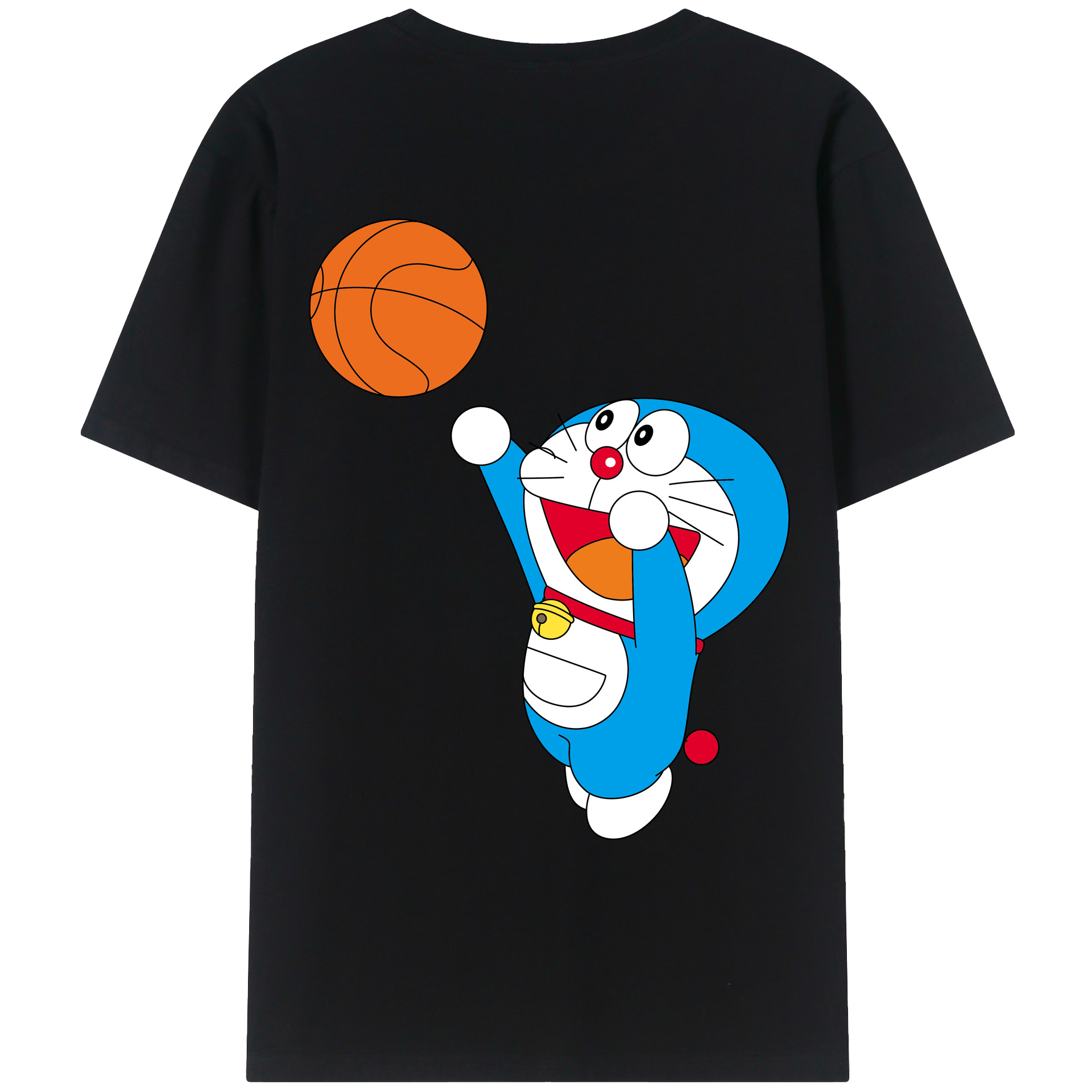 （画像用） ドラえもん Doraemon 綿100％ メンズ半袖Tシャツ（バックプリント） 通気性