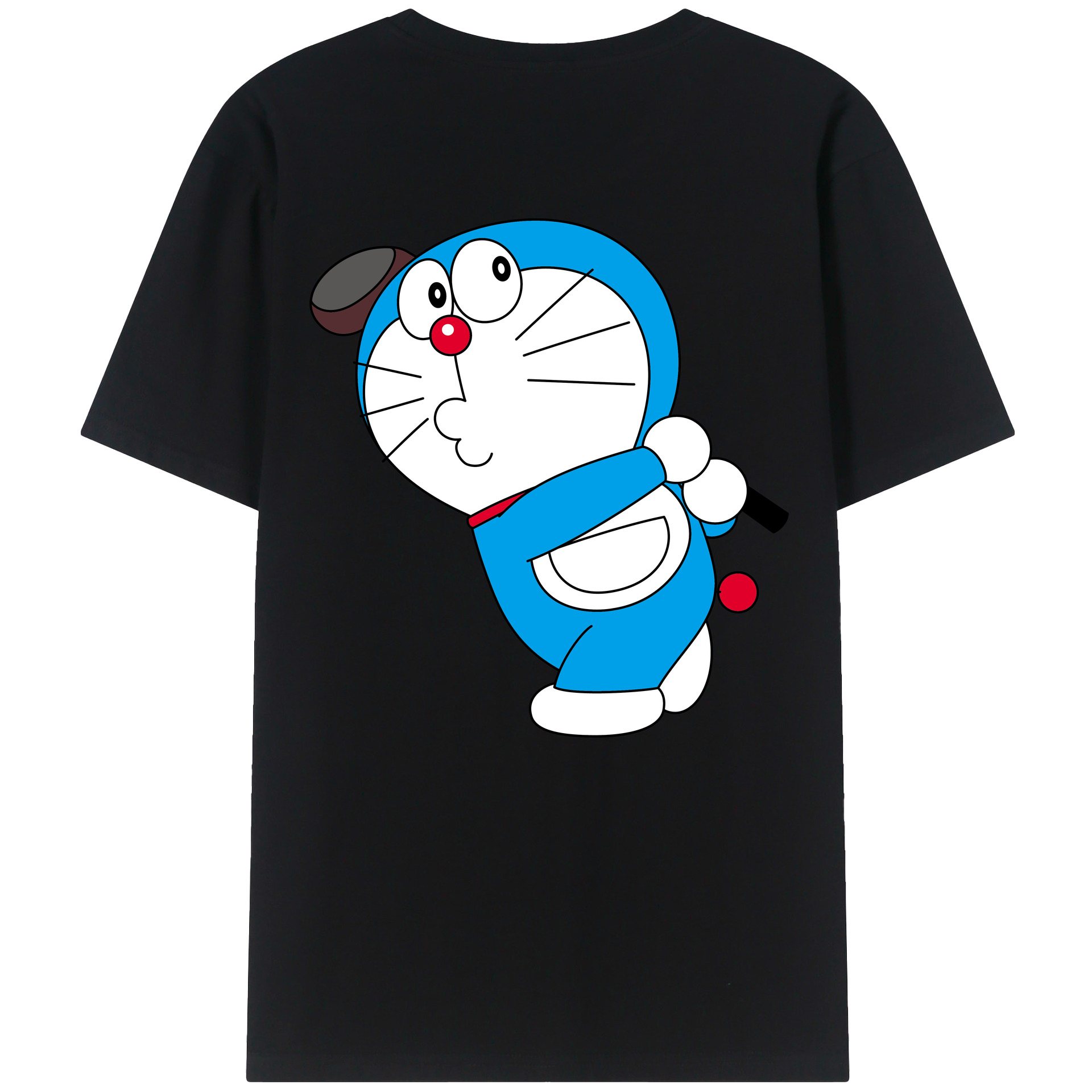（画像用） ドラえもん Doraemon 綿100％ メンズ半袖Tシャツ（バックプリント） 通気性