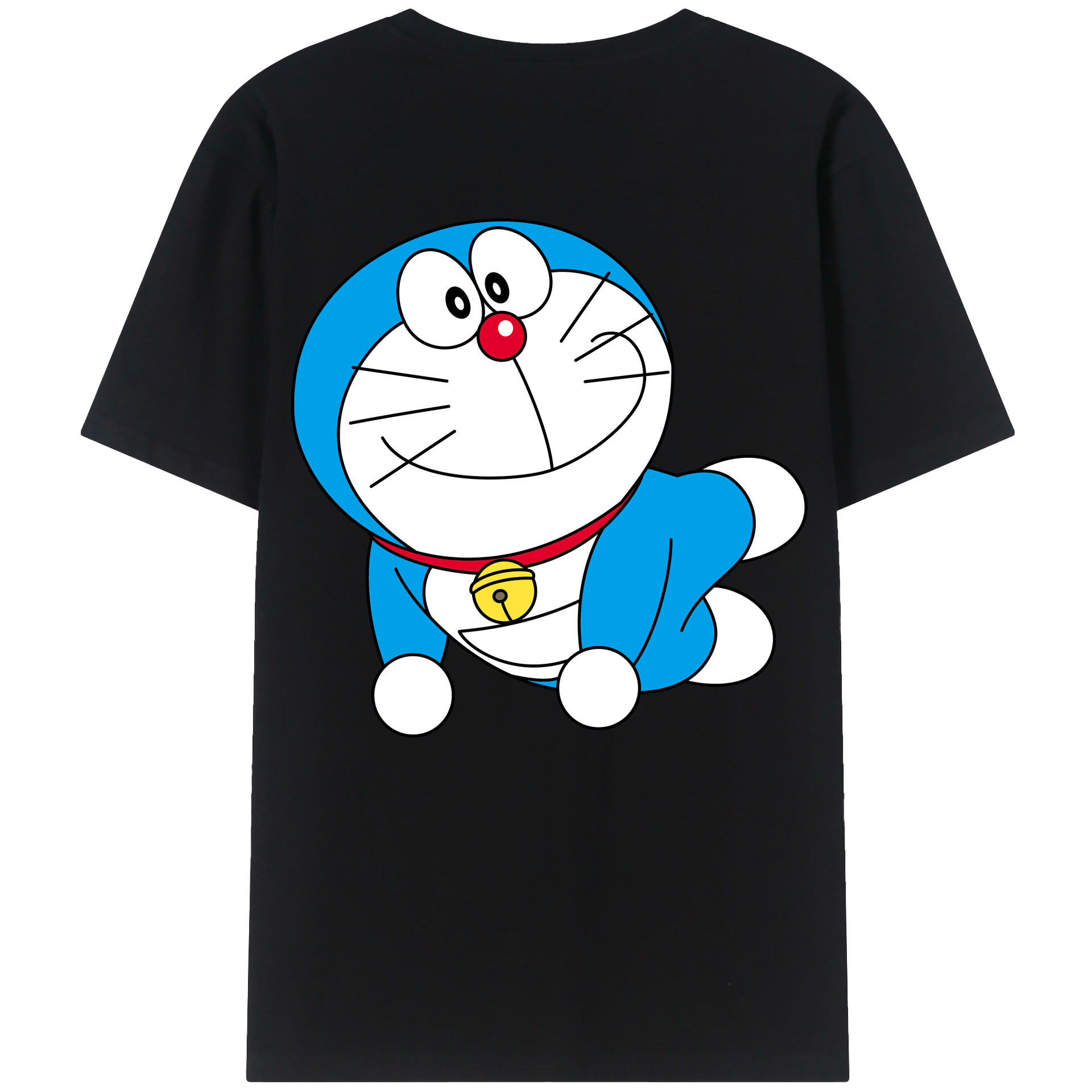 （画像用） ドラえもん Doraemon 綿100％ メンズ半袖Tシャツ（バックプリント） 通気性