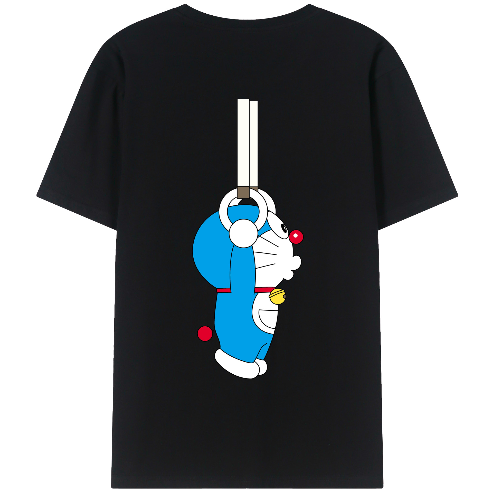 （画像用） ドラえもん Doraemon 綿100％ メンズ半袖Tシャツ（バックプリント） 通気性
