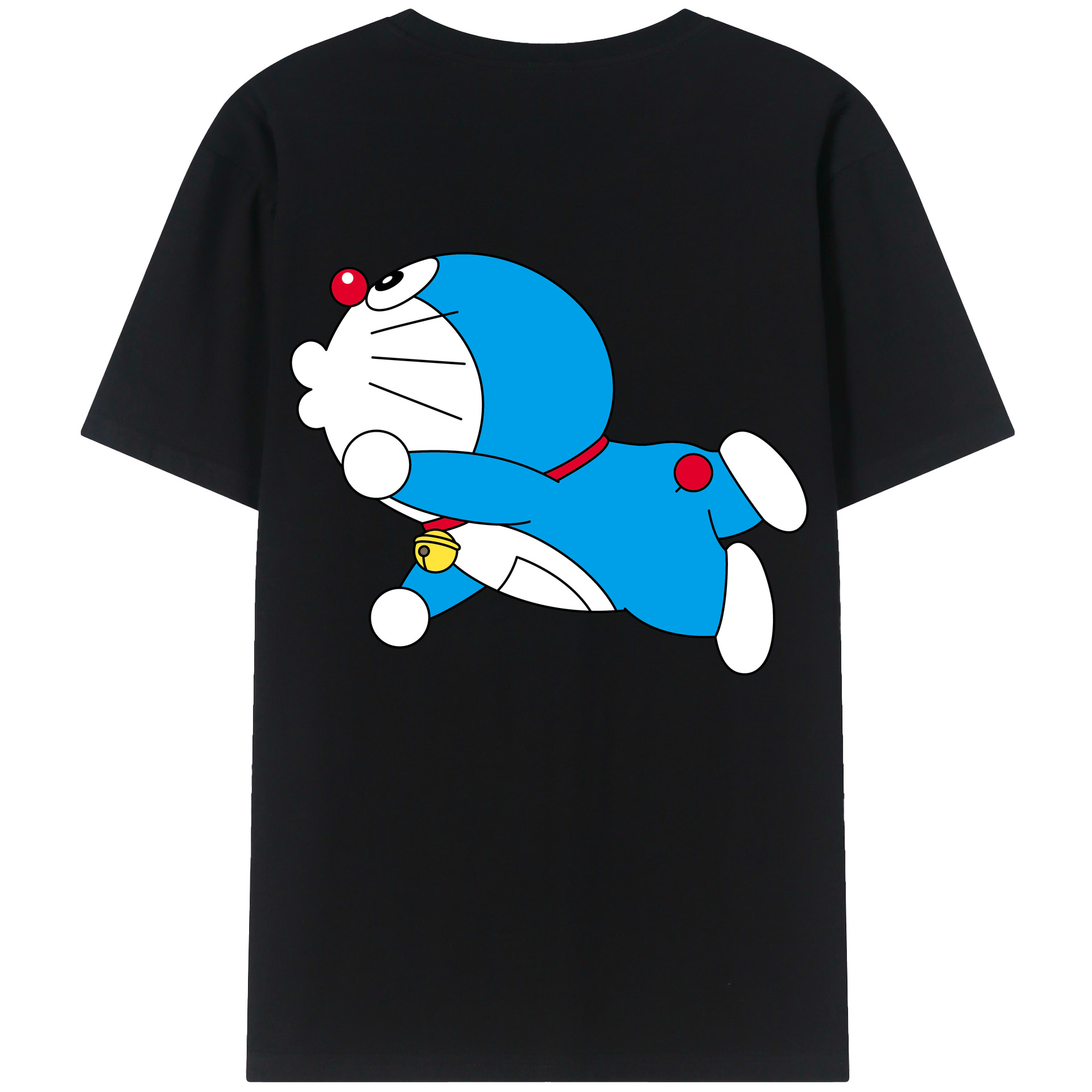 （画像用） ドラえもん Doraemon 綿100％ メンズ半袖Tシャツ（バックプリント） 通気性