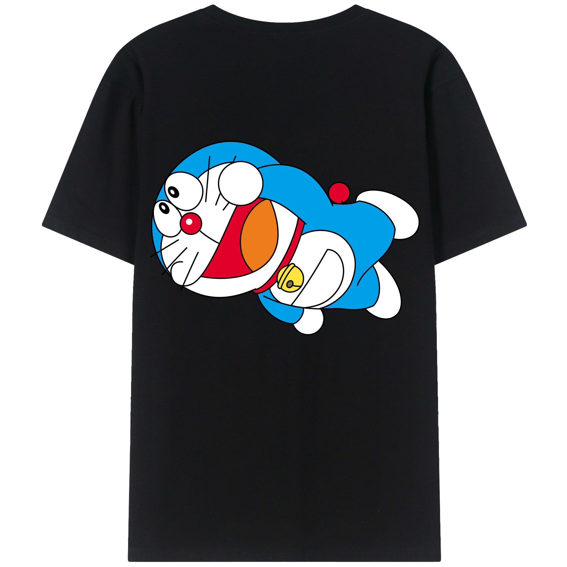 （画像用） ドラえもん Doraemon 綿100％ メンズ半袖Tシャツ（バックプリント） 通気性