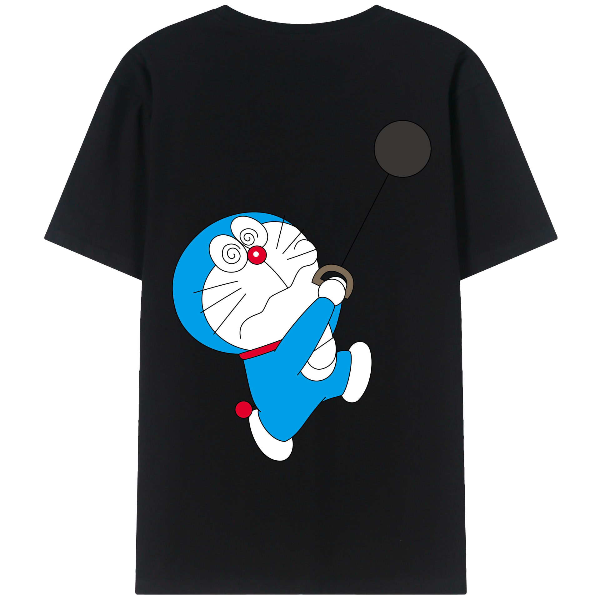 （画像用） ドラえもん Doraemon 綿100％ メンズ半袖Tシャツ（バックプリント） 通気性