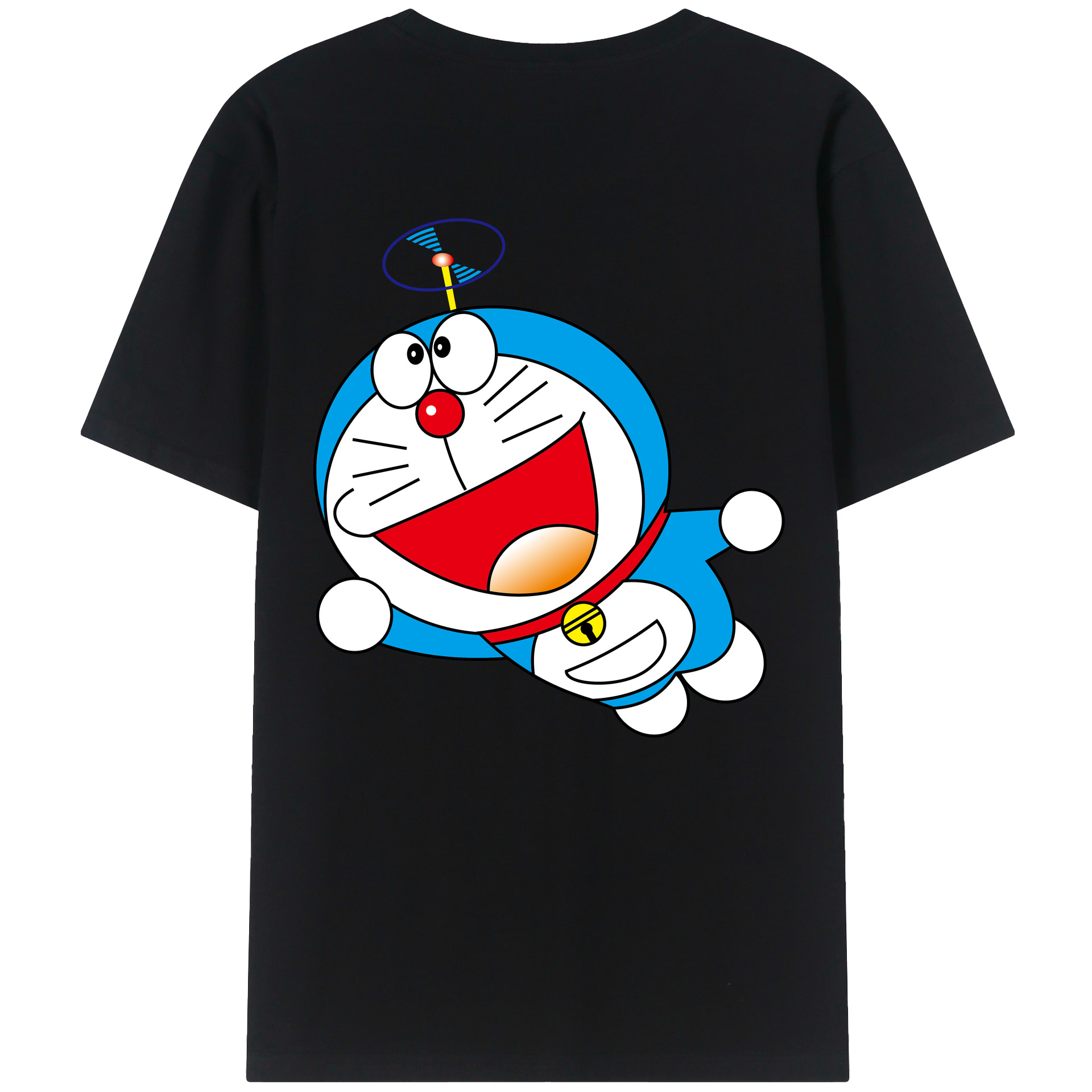 （画像用） ドラえもん Doraemon 綿100％ メンズ半袖Tシャツ（バックプリント） 通気性