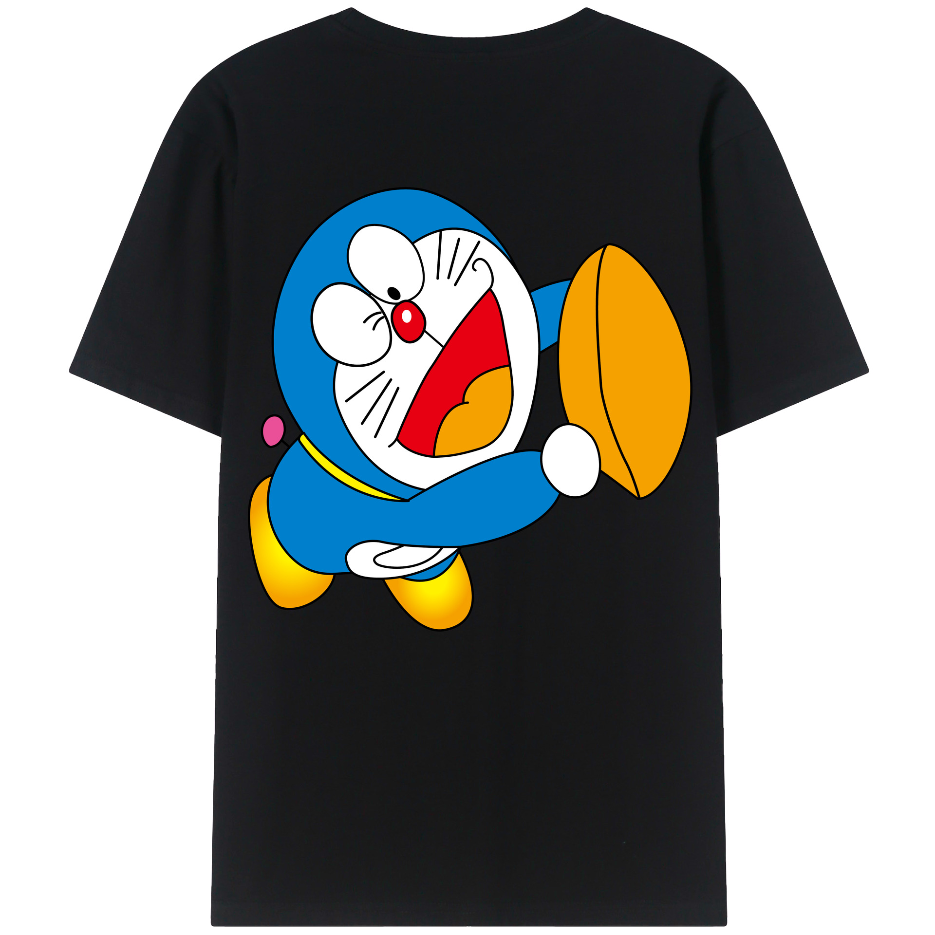 （画像用） ドラえもん Doraemon 綿100％ メンズ半袖Tシャツ（バックプリント） 通気性