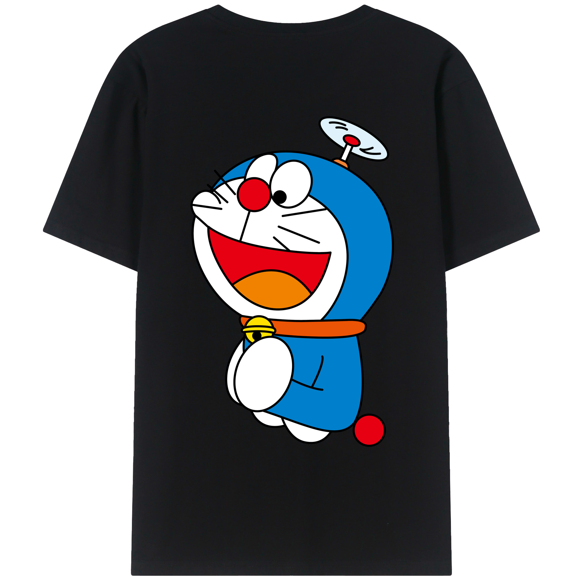 （画像用） ドラえもん Doraemon 綿100％ メンズ半袖Tシャツ（バックプリント） 通気性