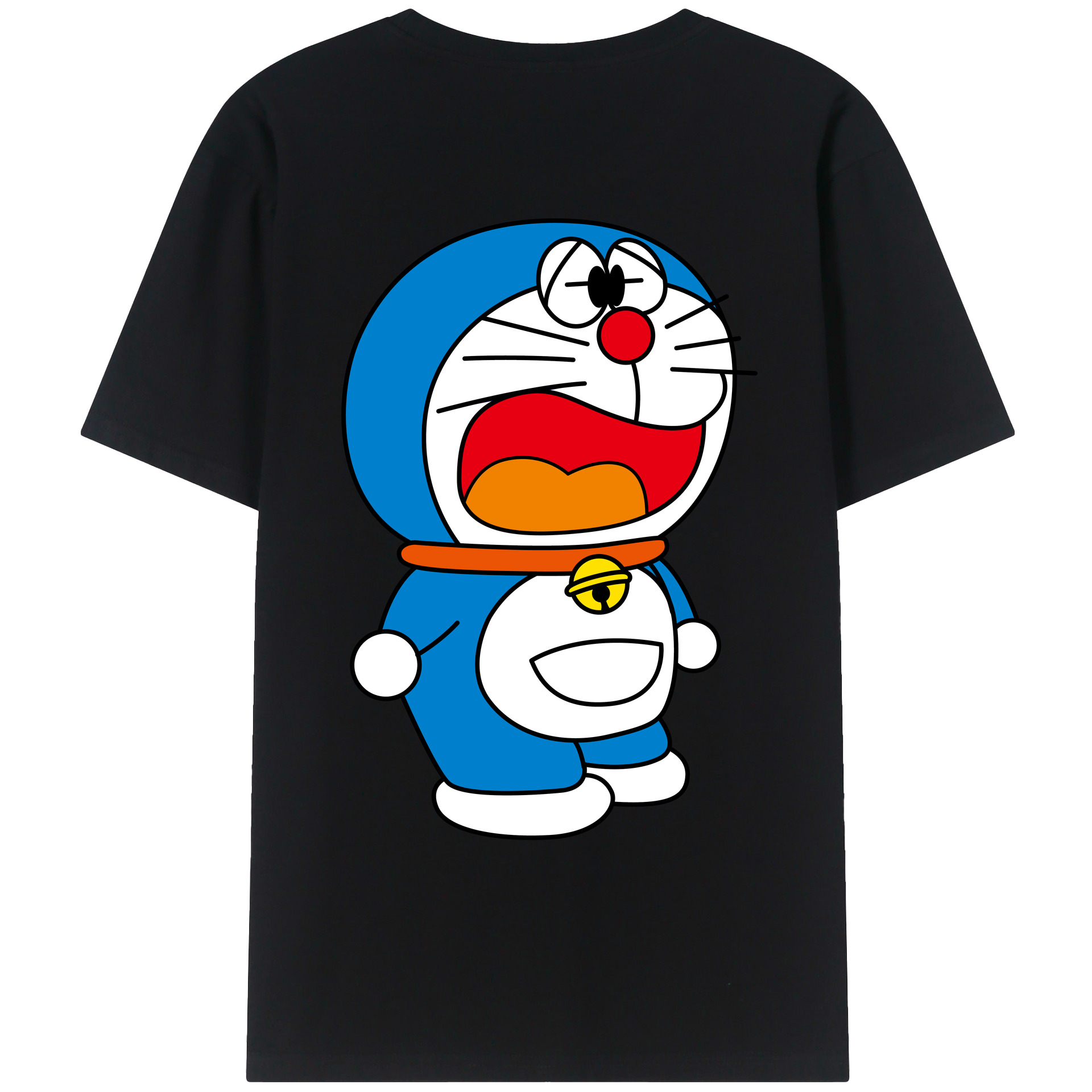 （画像用） ドラえもん Doraemon 綿100％ メンズ半袖Tシャツ（バックプリント） 通気性