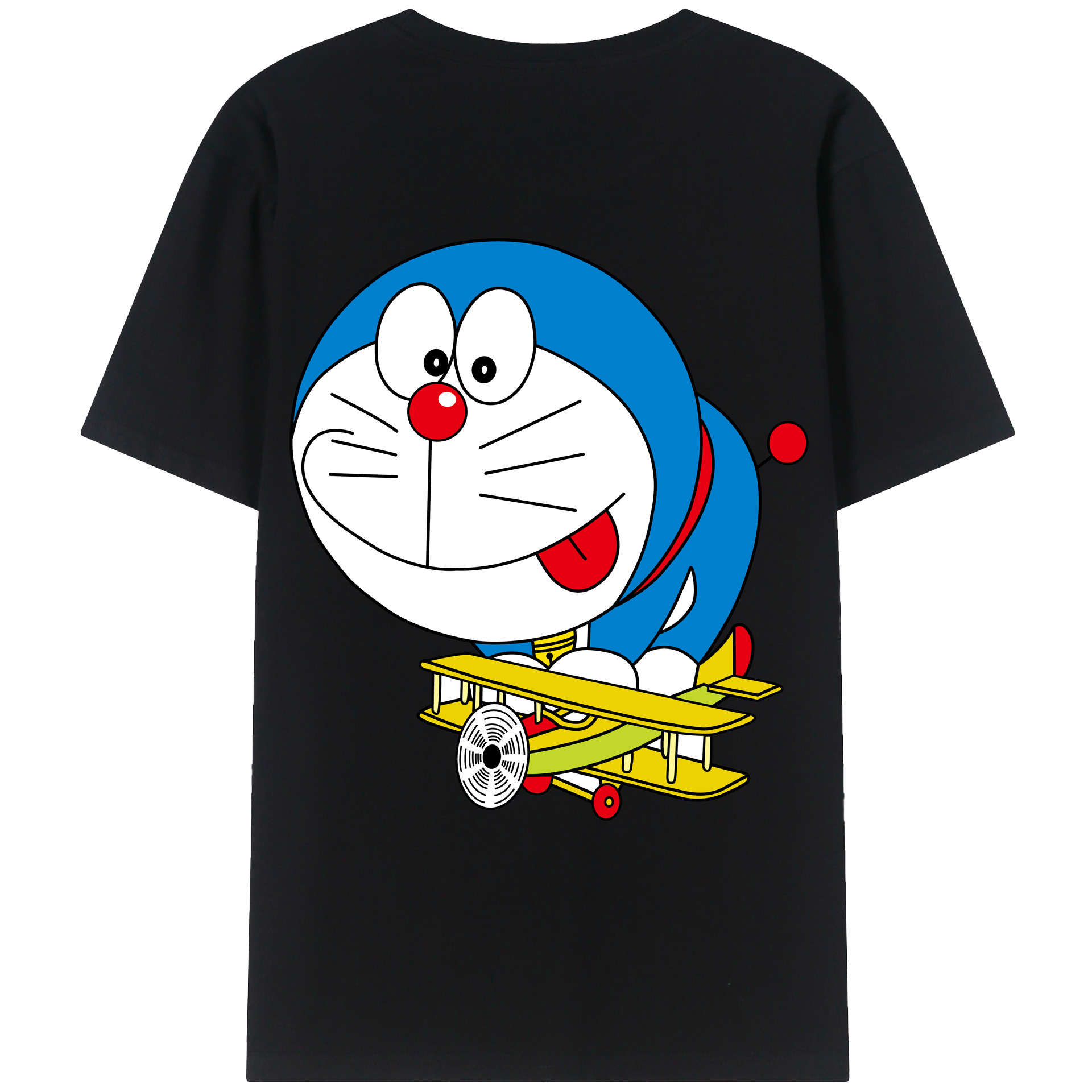 （画像用） ドラえもん Doraemon 綿100％ メンズ半袖Tシャツ（バックプリント） 通気性