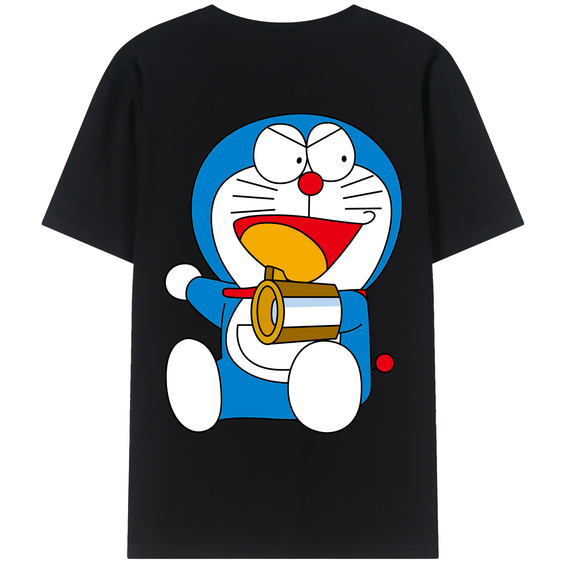 （画像用） ドラえもん Doraemon 綿100％ メンズ半袖Tシャツ（バックプリント） 通気性