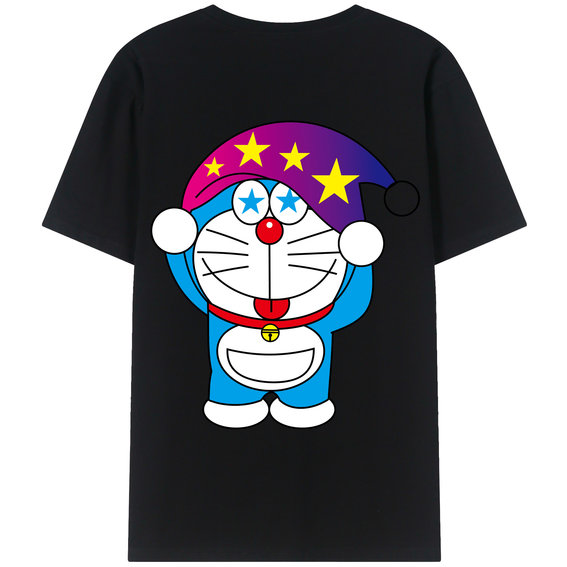 （画像用） ドラえもん Doraemon 綿100％ メンズ半袖Tシャツ（バックプリント） 通気性
