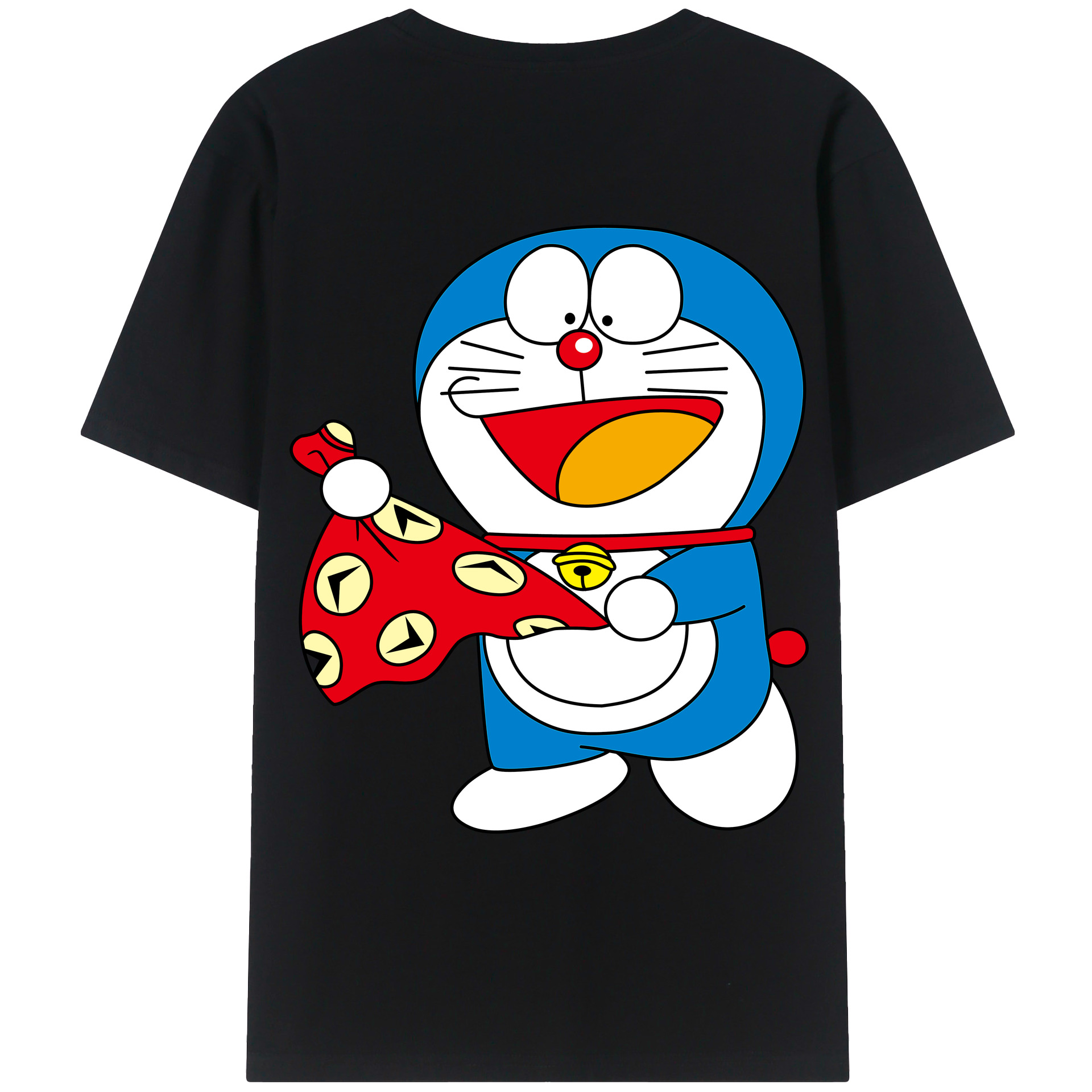 （画像用） ドラえもん Doraemon 綿100％ メンズ半袖Tシャツ（バックプリント） 通気性