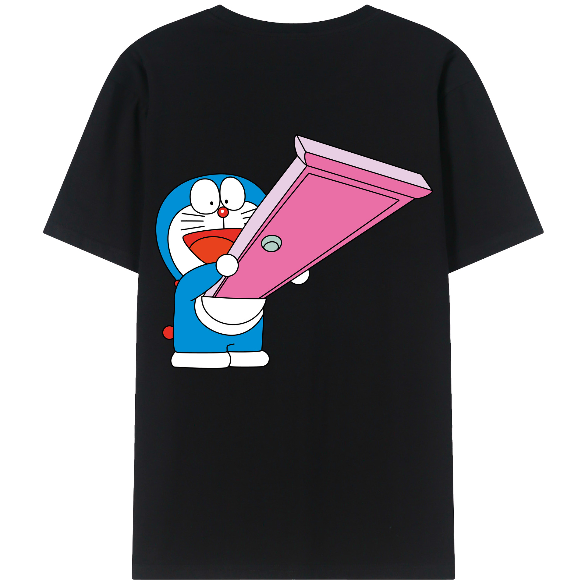 （画像用） ドラえもん Doraemon 綿100％ メンズ半袖Tシャツ（バックプリント） 通気性