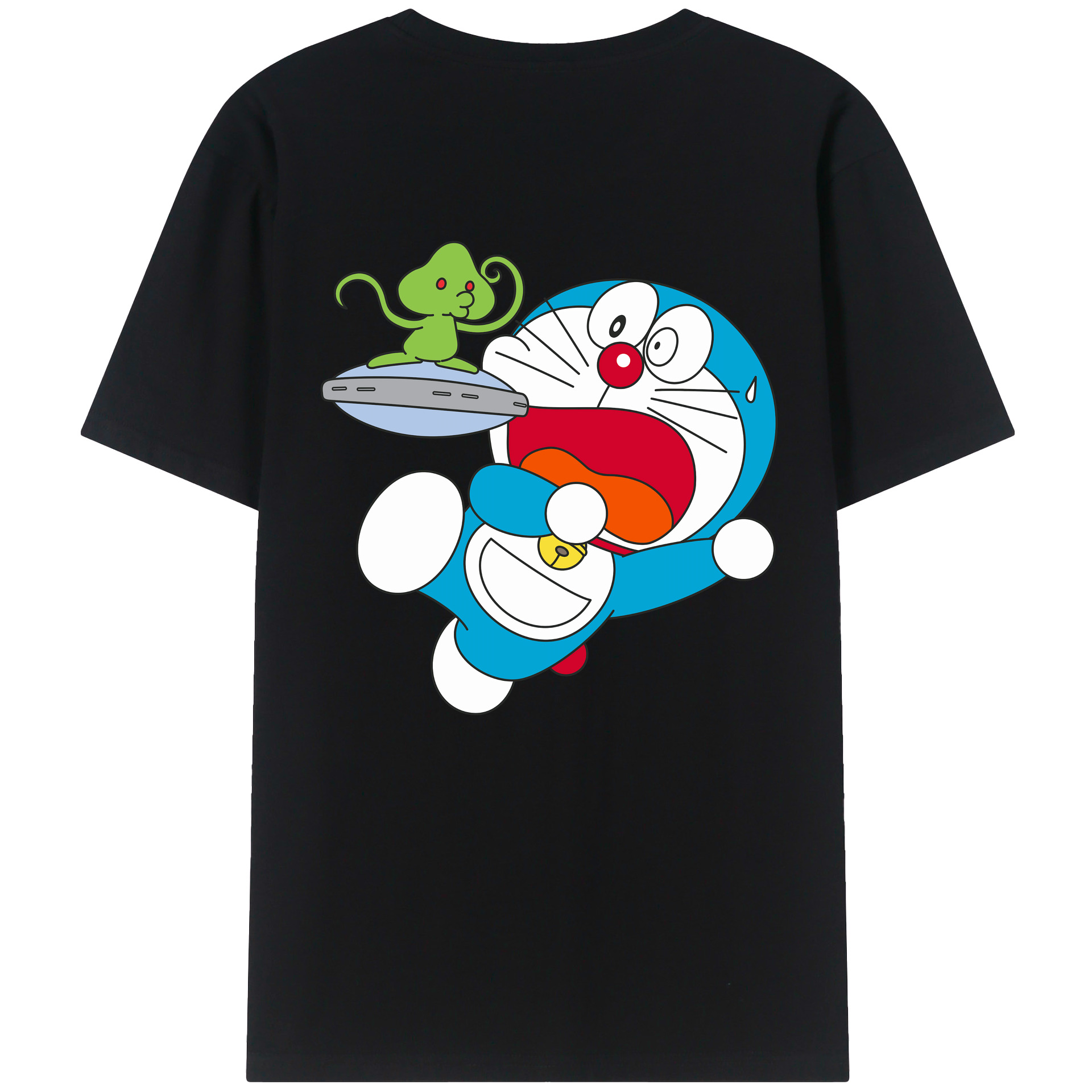 （画像用） ドラえもん Doraemon 綿100％ メンズ半袖Tシャツ（バックプリント） 通気性