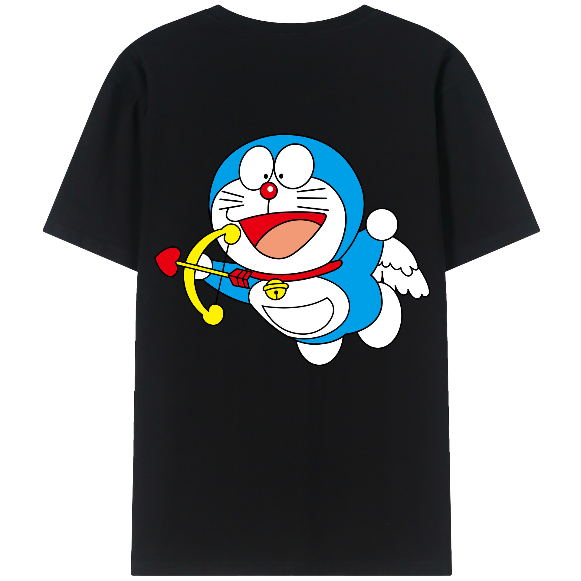 （画像用） ドラえもん Doraemon 綿100％ メンズ半袖Tシャツ（バックプリント） 通気性