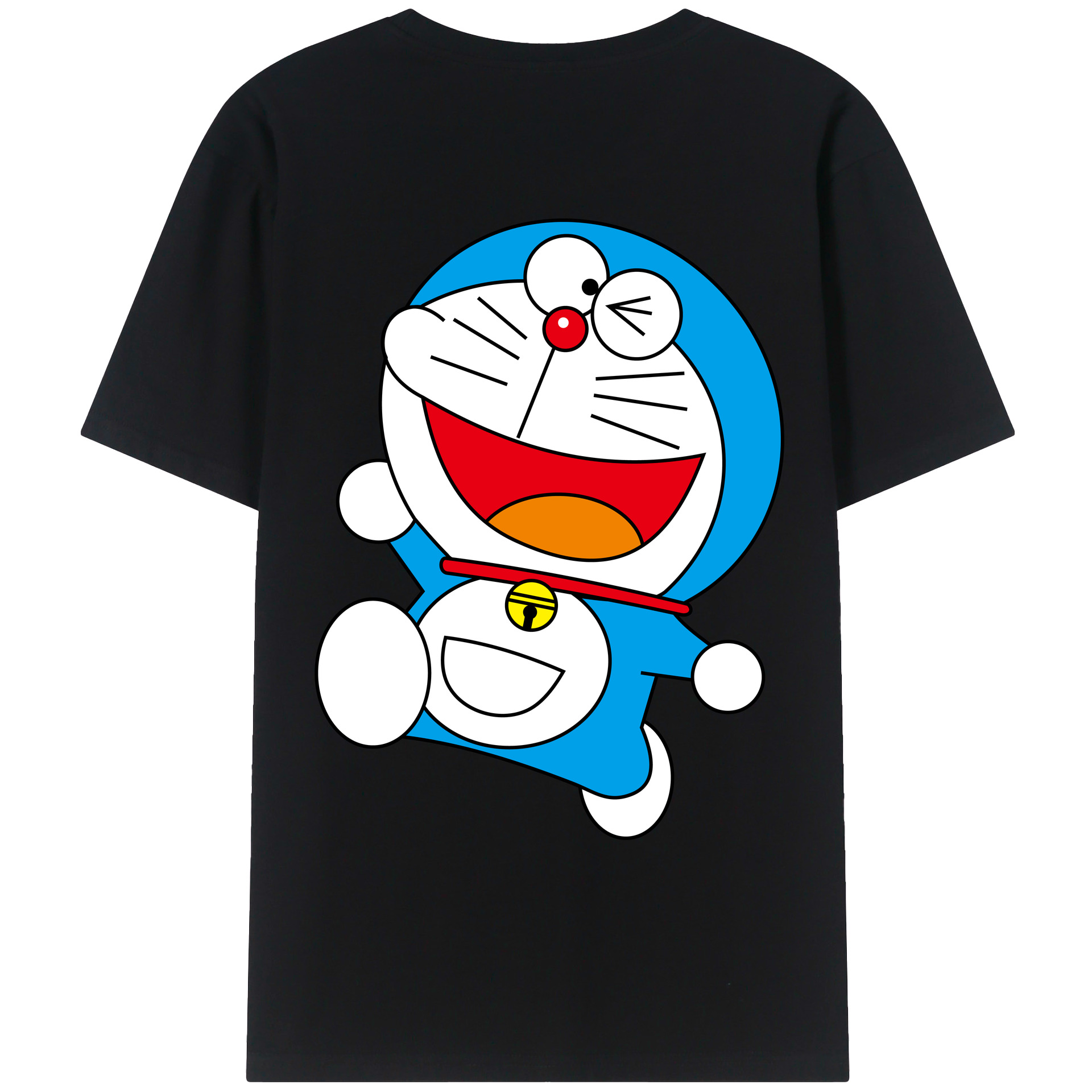 （画像用） ドラえもん Doraemon 綿100％ メンズ半袖Tシャツ（バックプリント） 通気性