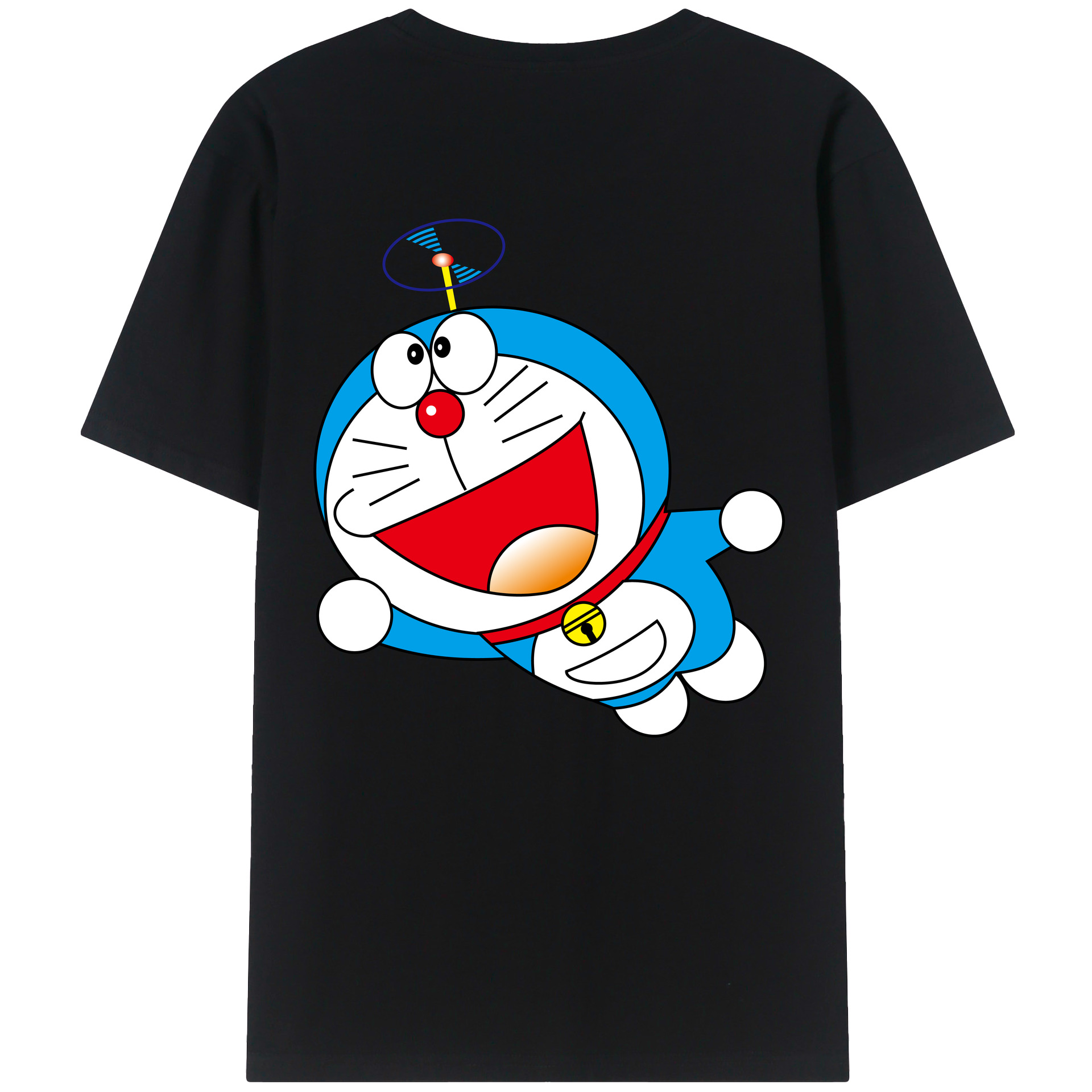 （画像用） ドラえもん Doraemon 綿100％ メンズ半袖Tシャツ（バックプリント） 通気性
