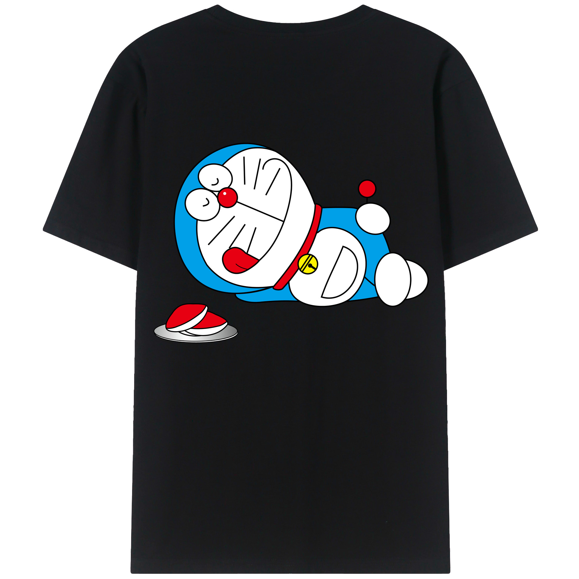 （画像用） ドラえもん Doraemon 綿100％ メンズ半袖Tシャツ（バックプリント） 通気性