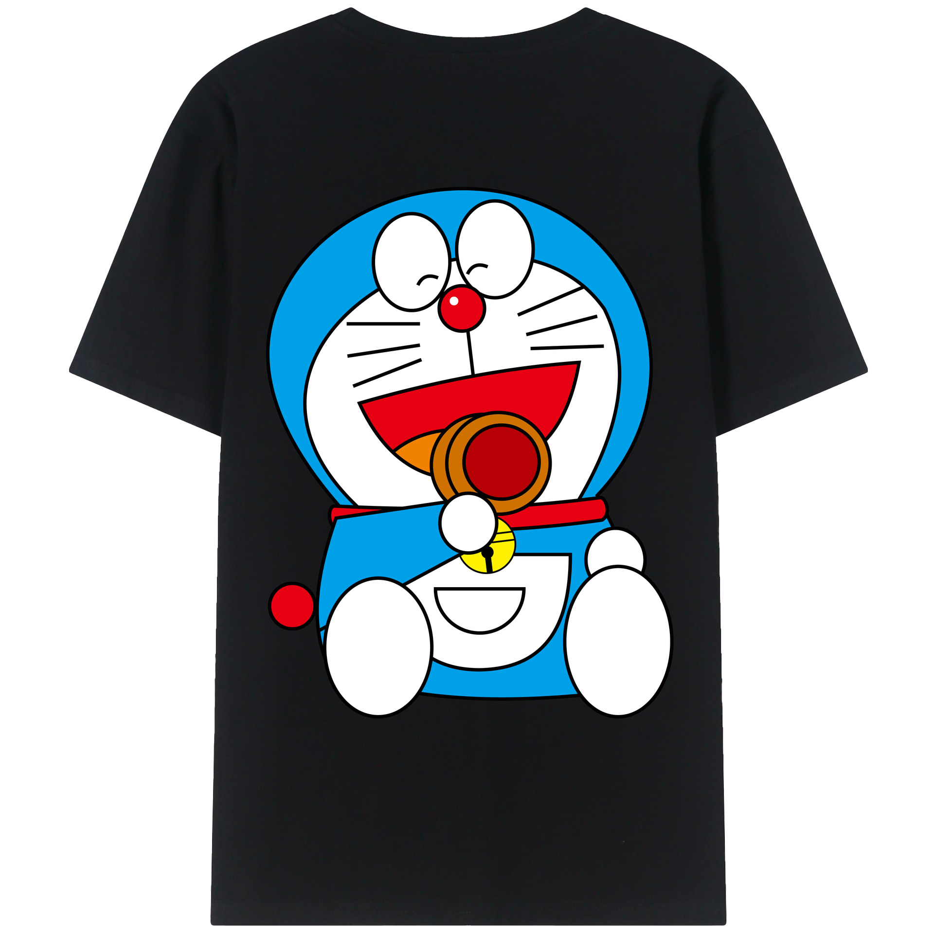 （画像用） ドラえもん Doraemon 綿100％ メンズ半袖Tシャツ（バックプリント） 通気性