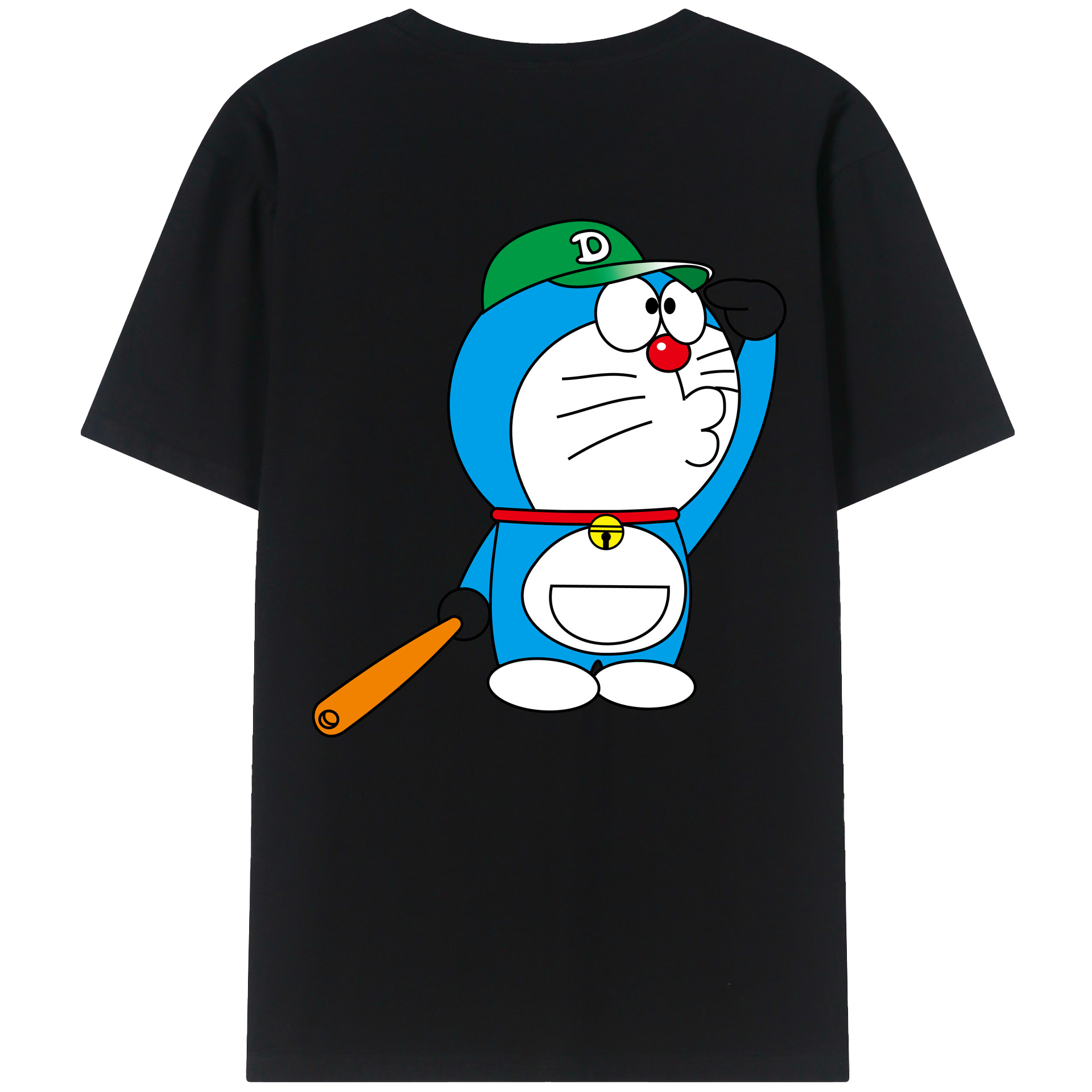 （画像用） ドラえもん Doraemon 綿100％ メンズ半袖Tシャツ（バックプリント） 通気性
