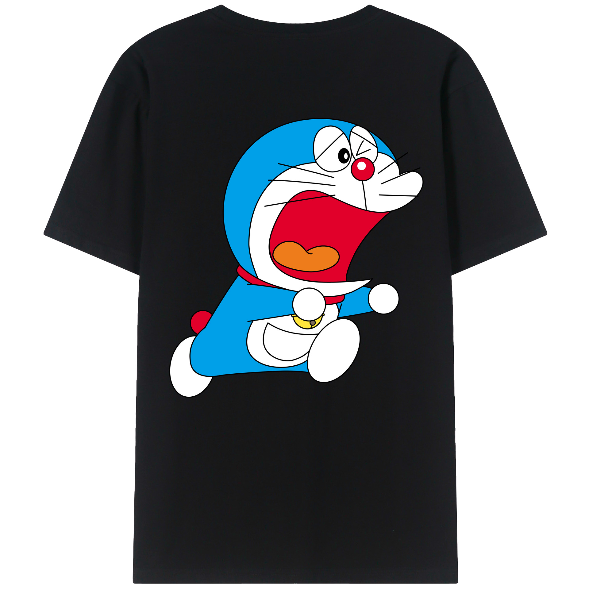 （画像用） ドラえもん Doraemon 綿100％ メンズ半袖Tシャツ（バックプリント） 通気性